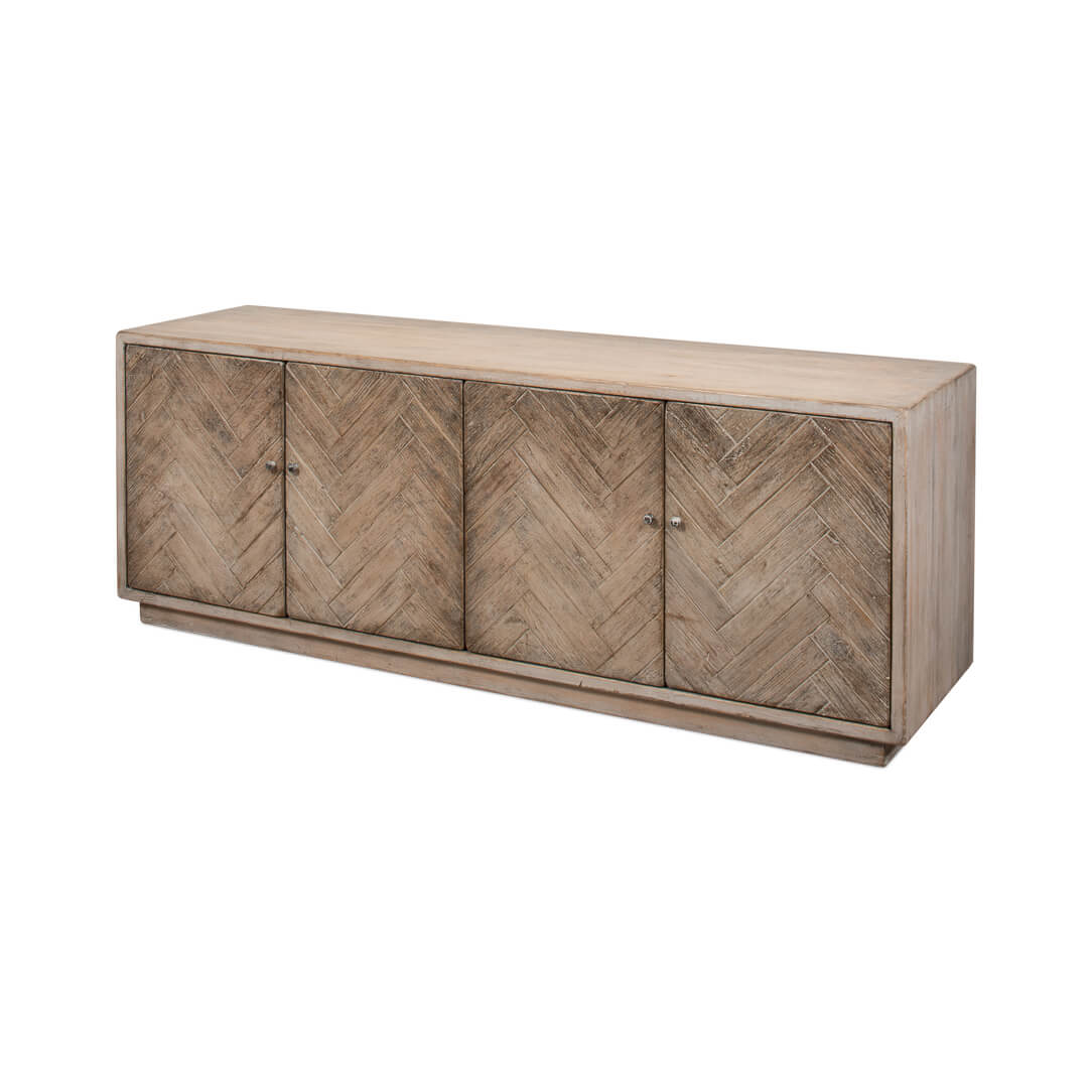 Rustic Chevron Modern Media Cabinet - English Georgian America