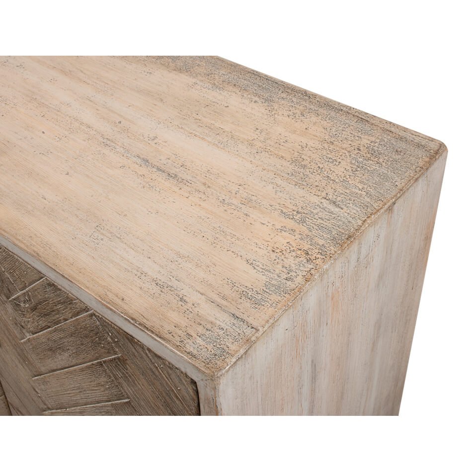 Rustic Chevron Modern Media Cabinet - English Georgian America