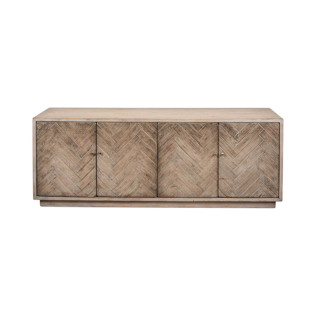 Rustic Chevron Modern Media Cabinet - English Georgian America