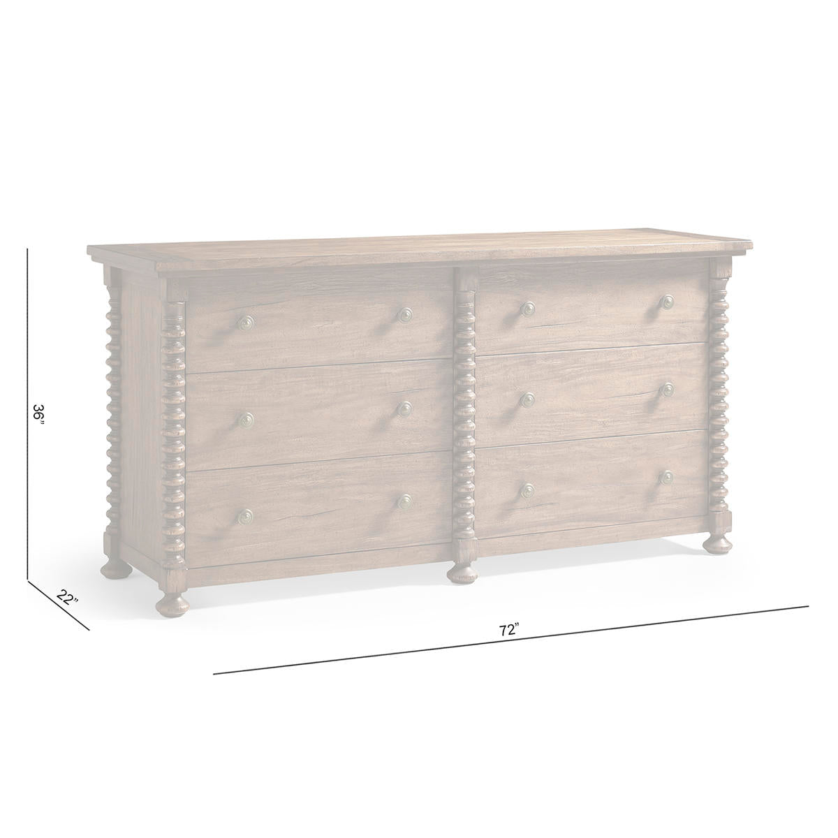 Rustic Colonial Double Dresser - English Georgian America