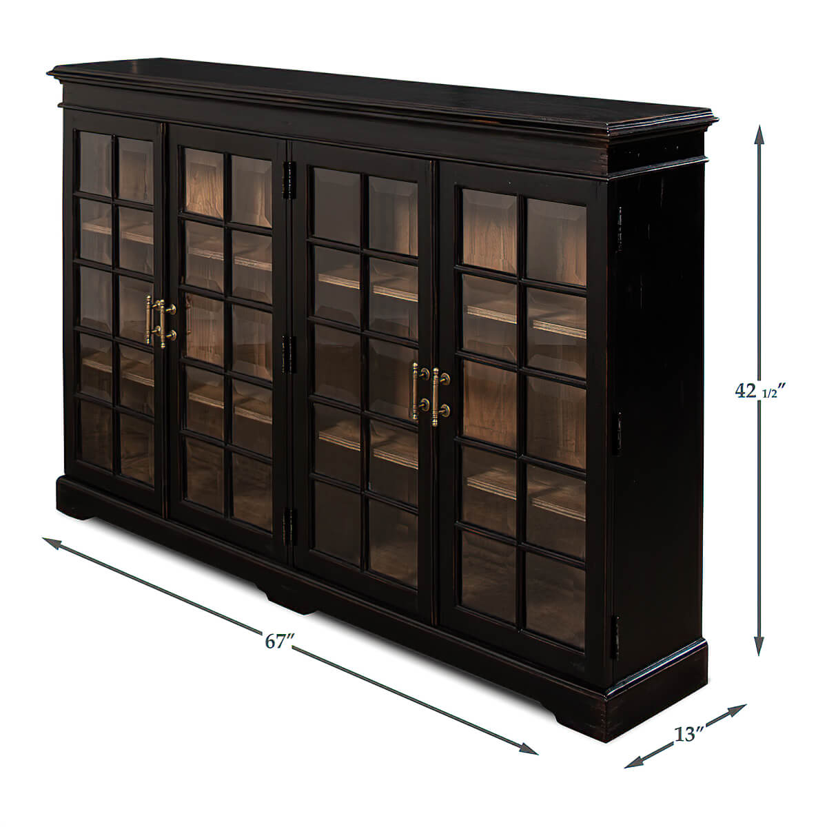 Rustic Country Low Bookcase - English Georgian America