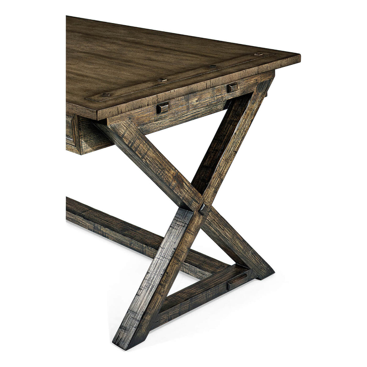 Rustic Country Walnut Desk - Driftwood finish - English Georgian America