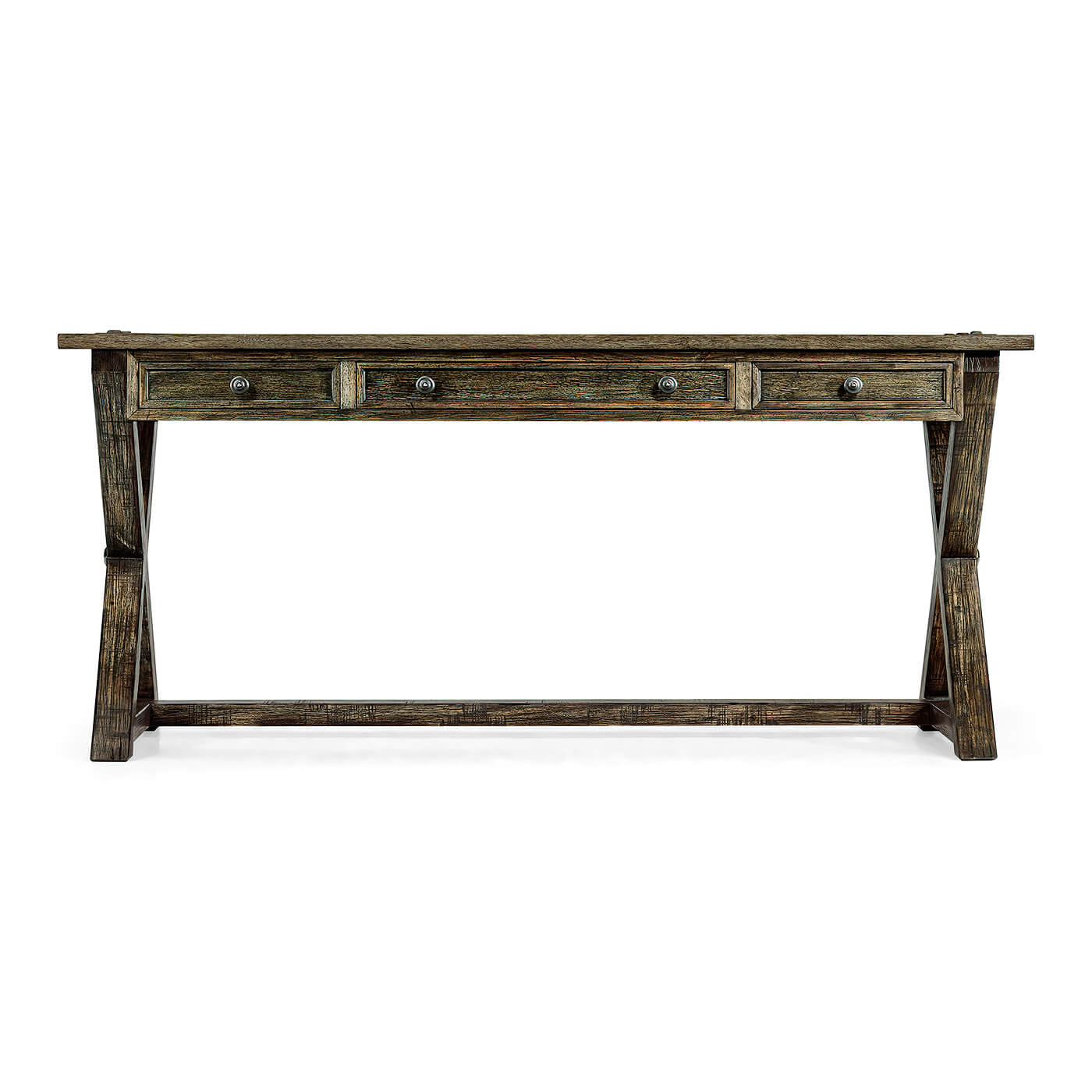 Rustic Country Walnut Desk - Driftwood finish - English Georgian America