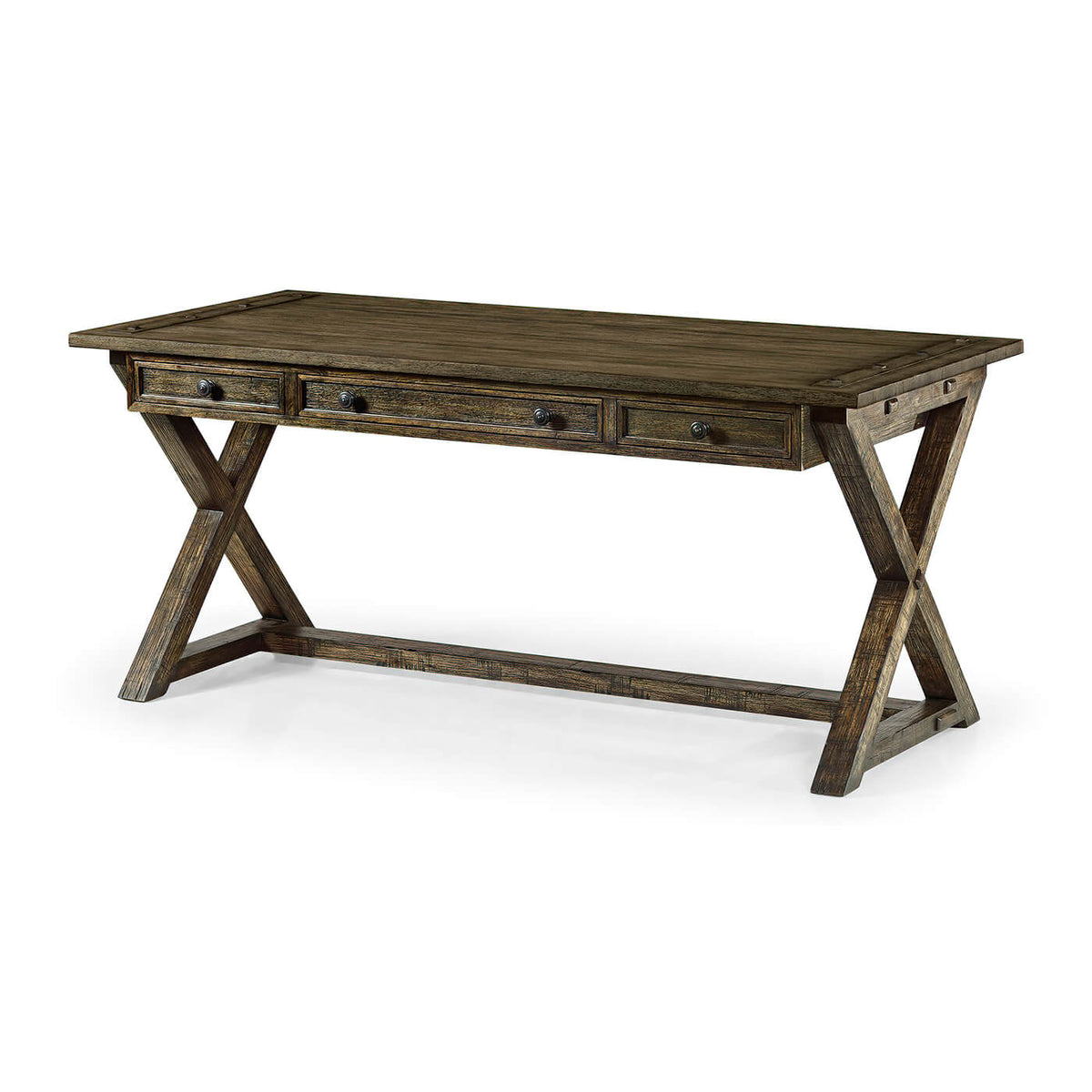Rustic Country Walnut Desk - Driftwood finish - English Georgian America