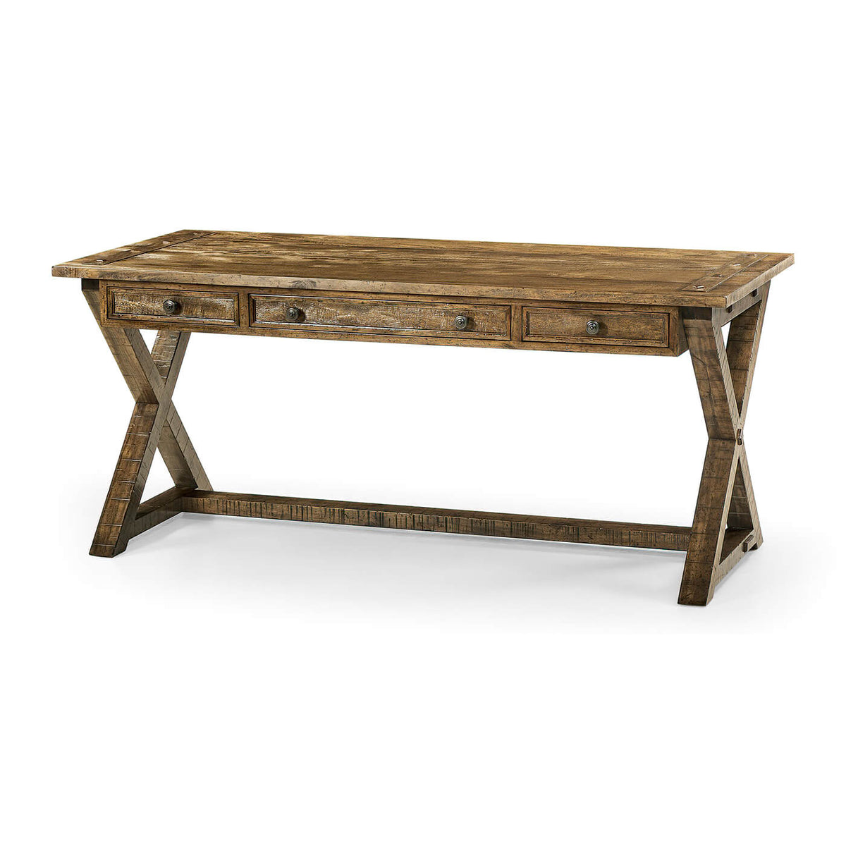 Rustic Country Walnut Desk - Light Driftwood finish - English Georgian America