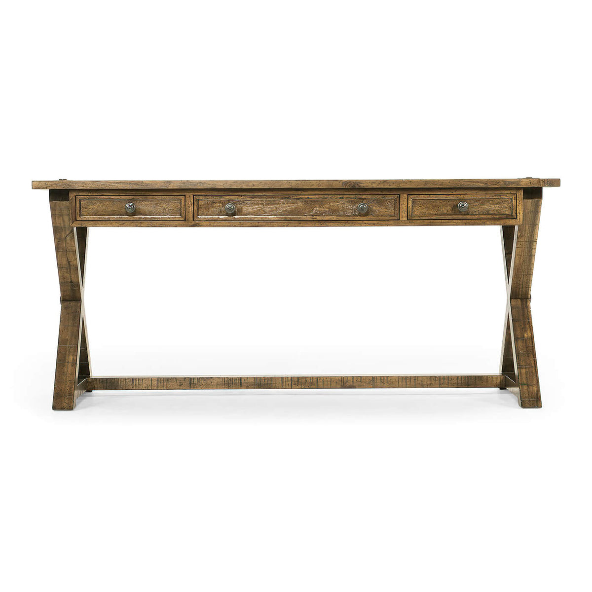 Rustic Country Walnut Desk - Light Driftwood finish - English Georgian America