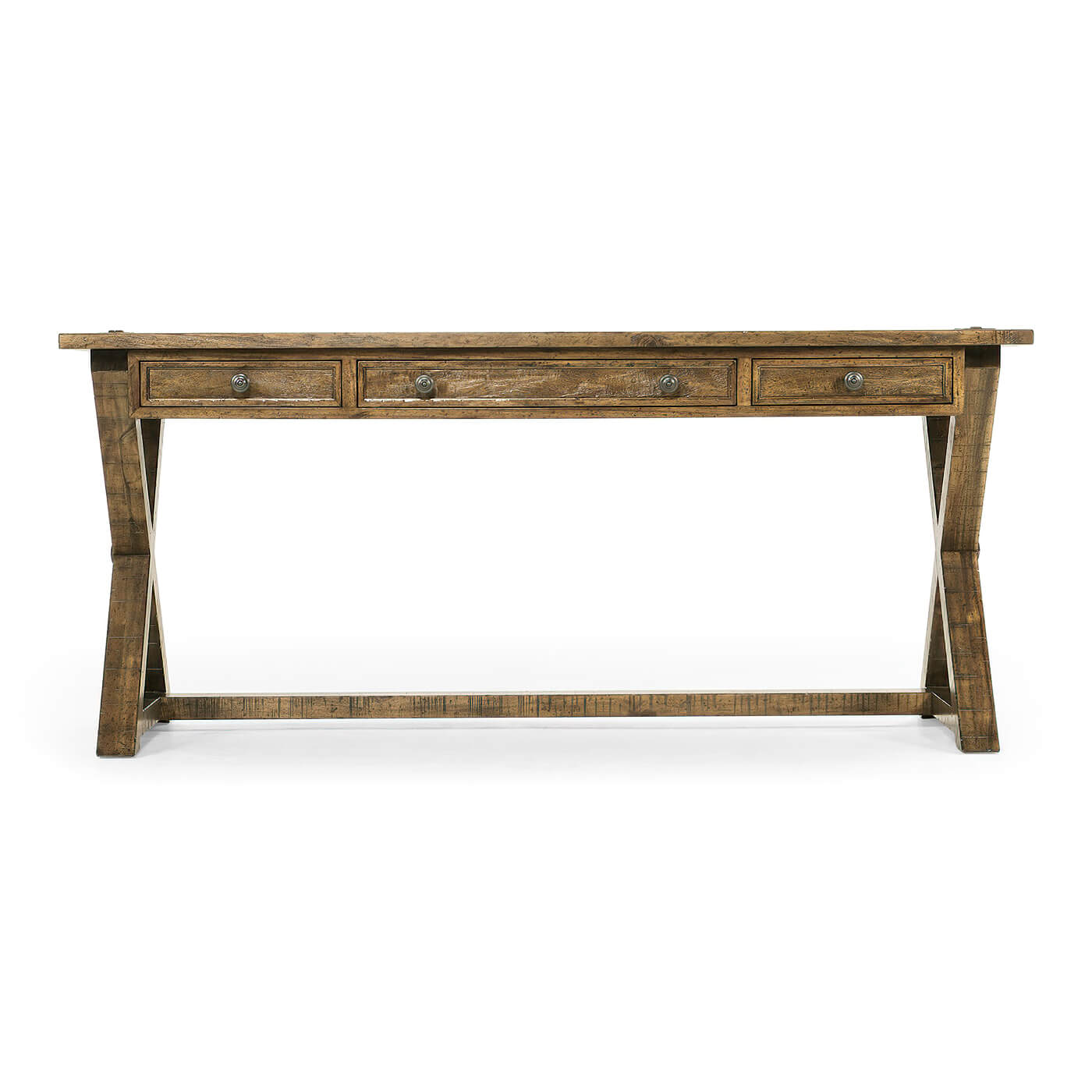 Rustic Country Walnut Desk - Light Driftwood finish - English Georgian America