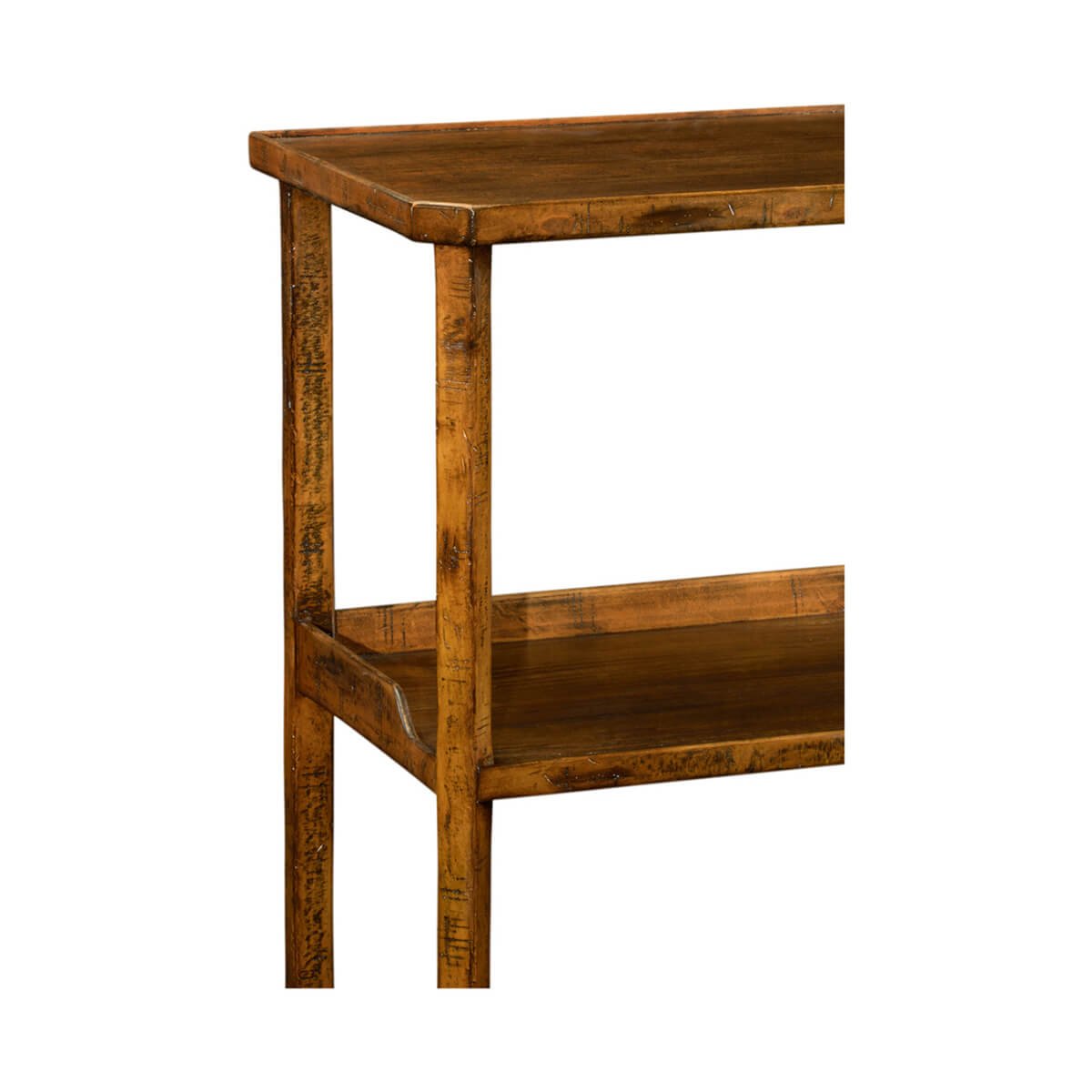 Rustic Country Walnut Etagere - English Georgian America