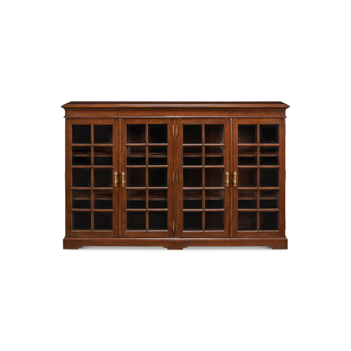 Rustic Country Walnut Low Bookcase - English Georgian America