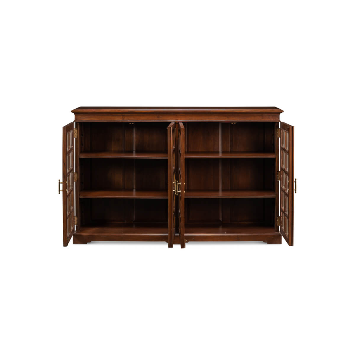 Rustic Country Walnut Low Bookcase - English Georgian America