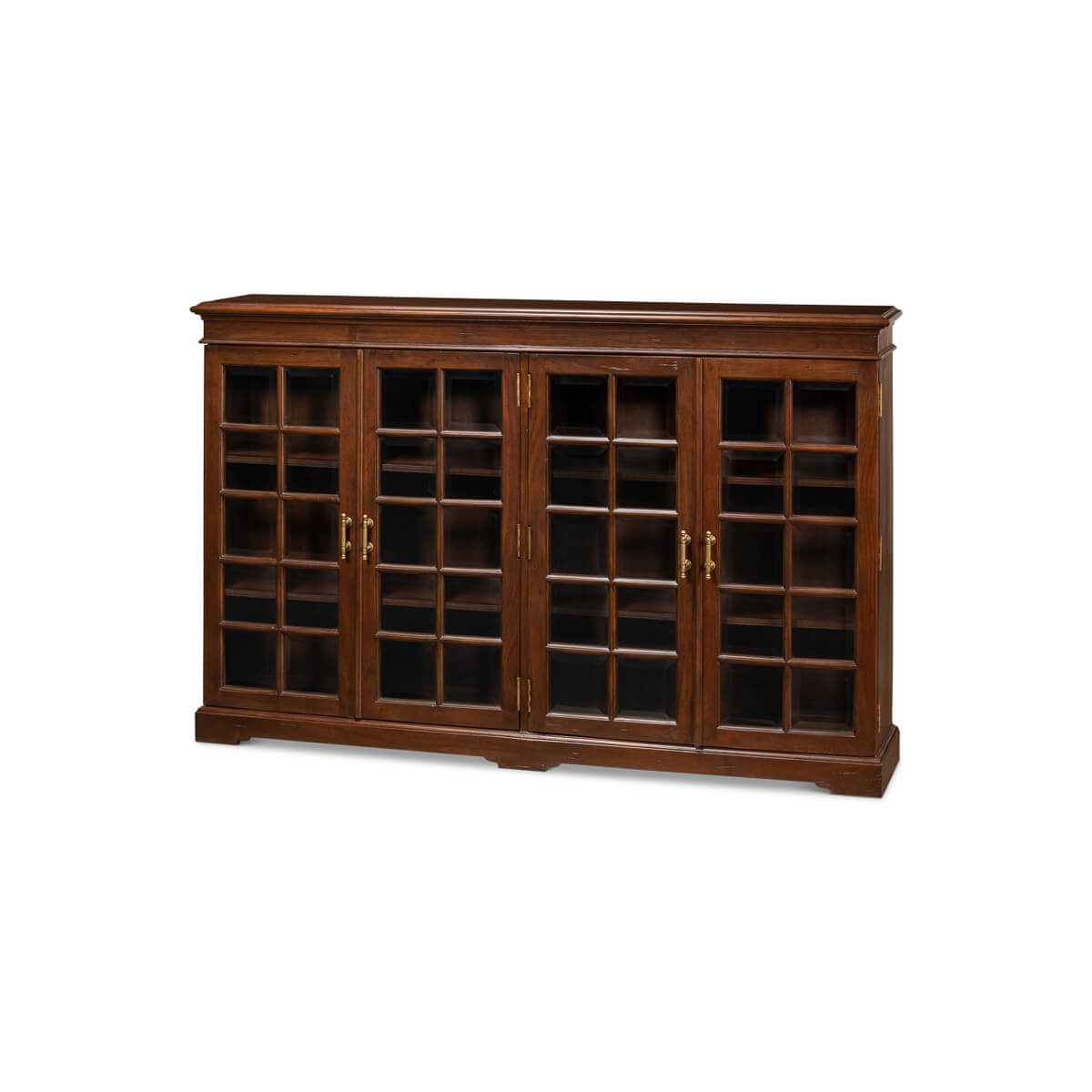 Rustic Country Walnut Low Bookcase - English Georgian America