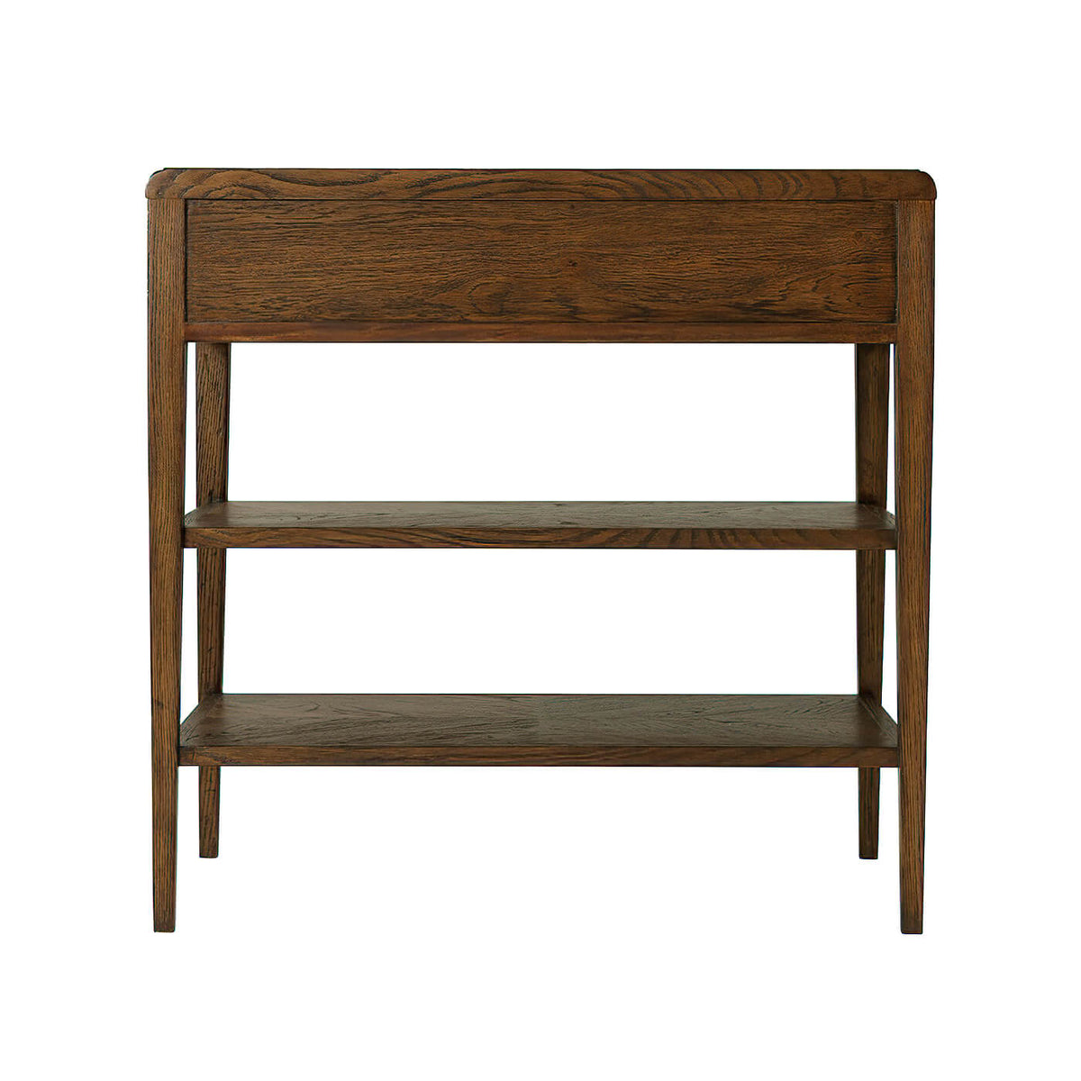 Rustic Dark Oak Nightstand - English Georgian America