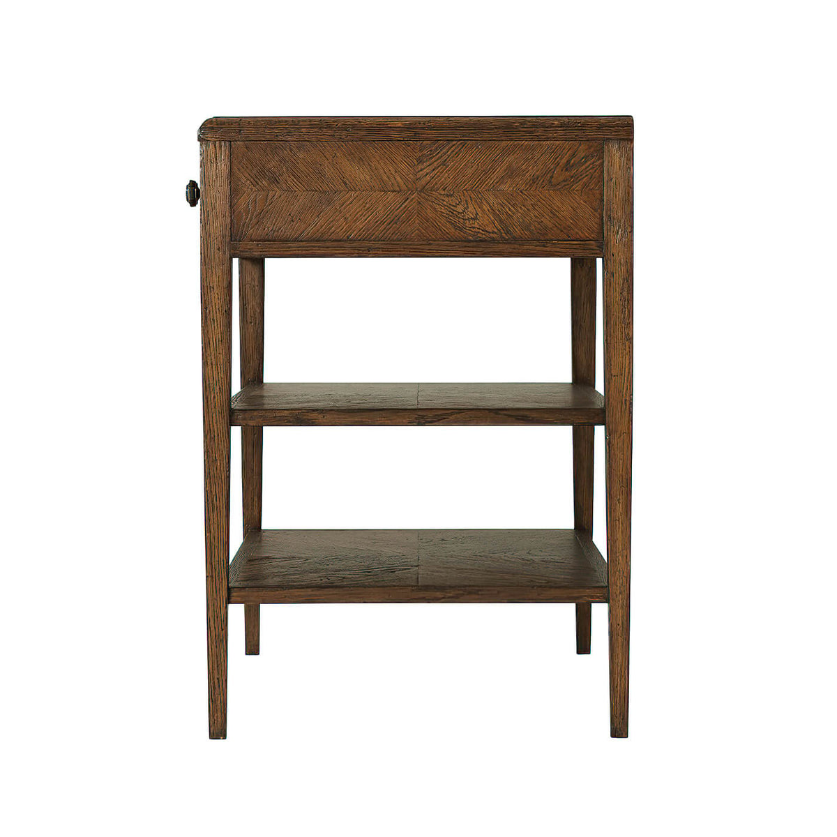 Rustic Dark Oak Nightstand - English Georgian America