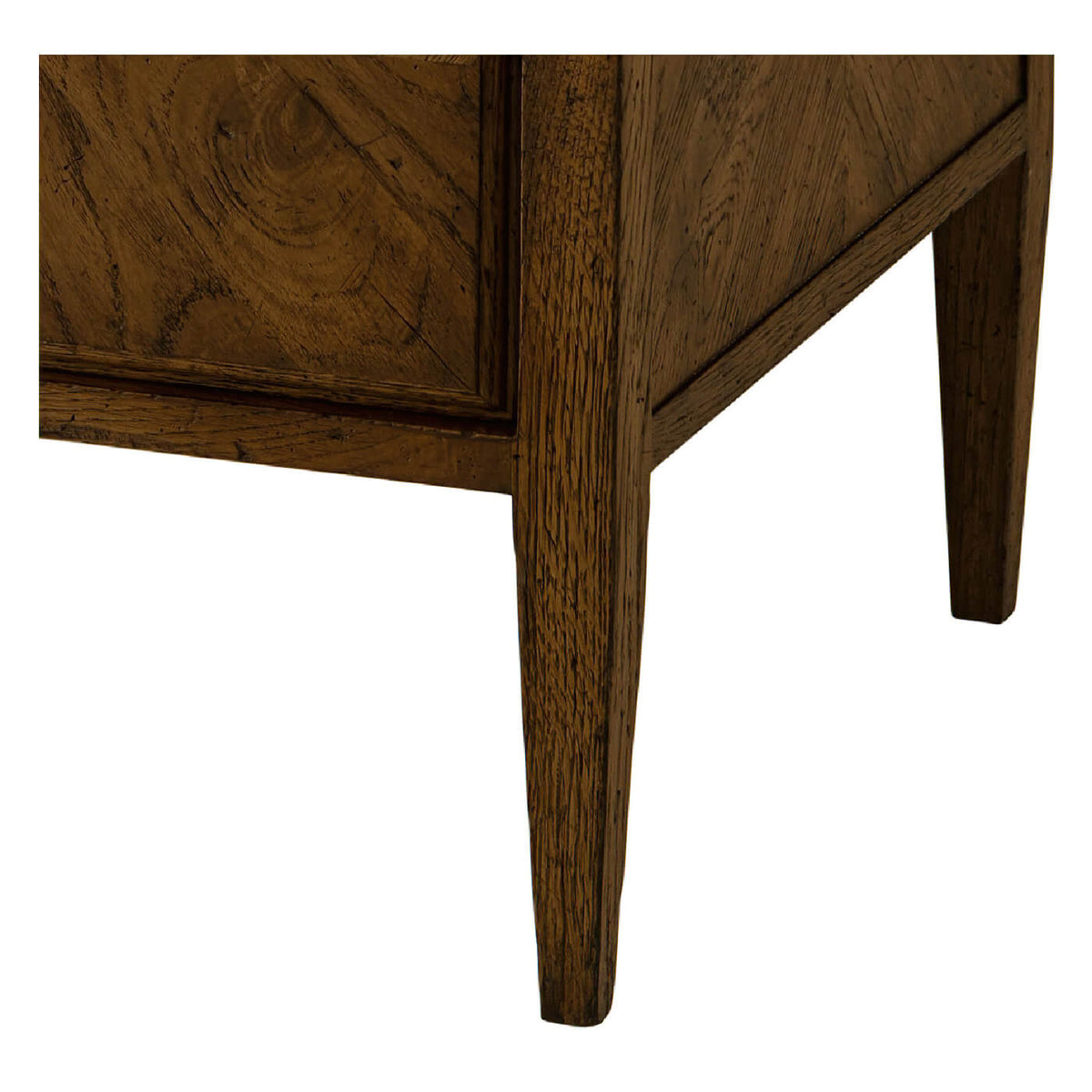 Rustic Dark Oak Nightstand - English Georgian America