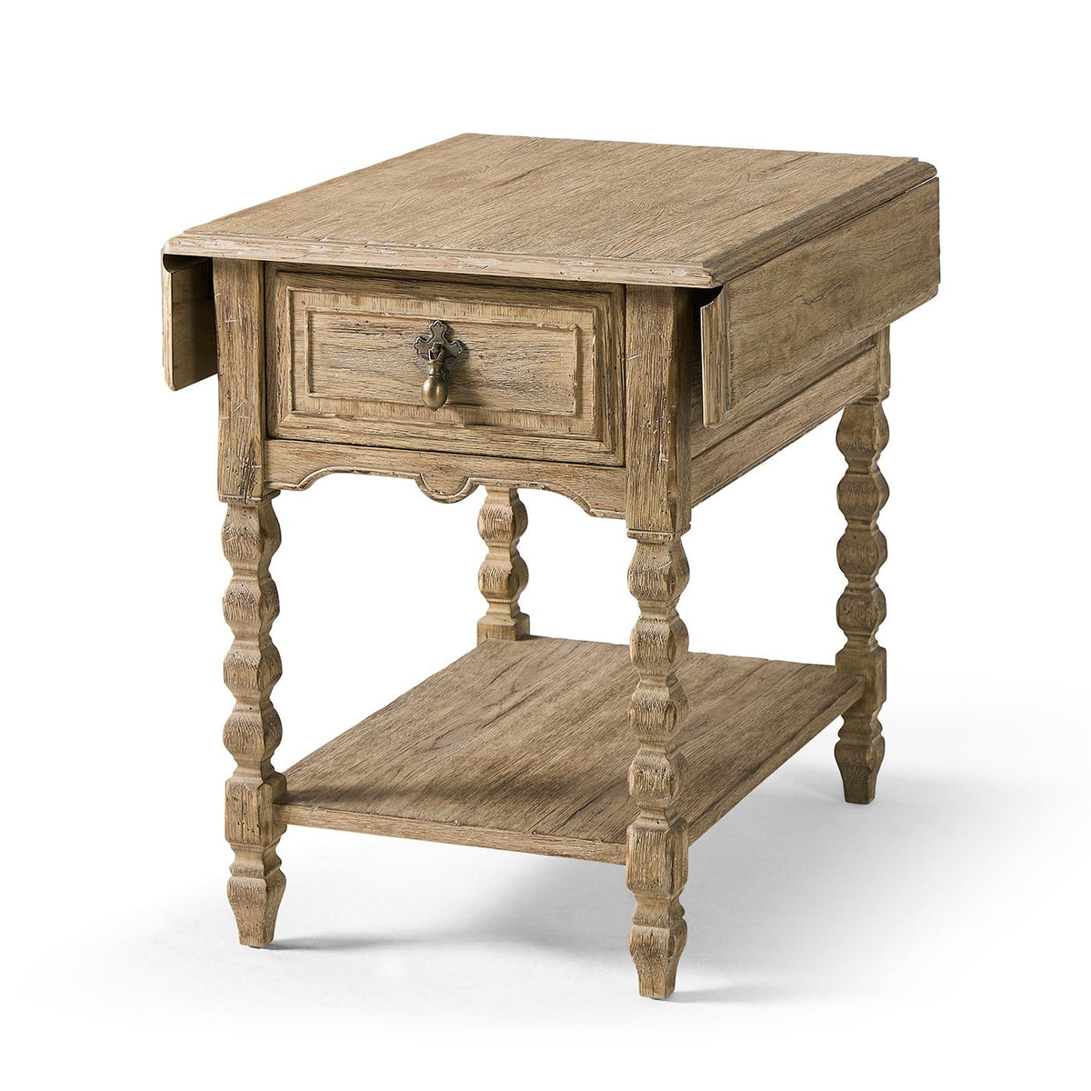 Rustic Farmhouse Dropleaf Side Table - English Georgian America