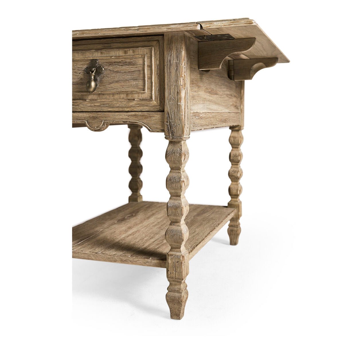 Rustic Farmhouse Dropleaf Side Table - English Georgian America