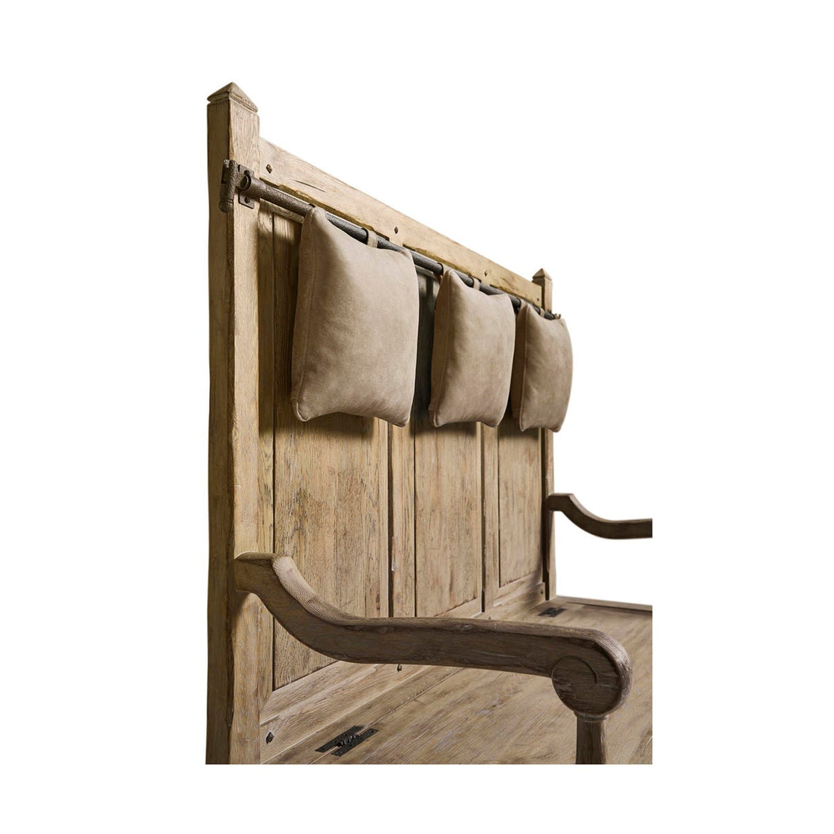 Rustic Farmhouse Hall Bench with Storage - English Georgian America