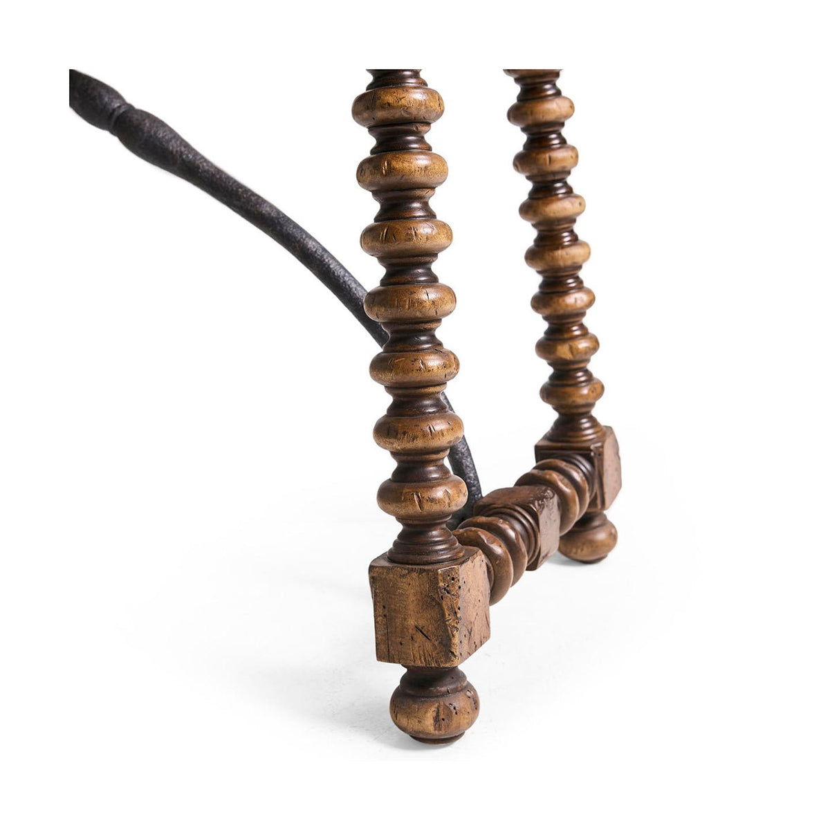 Rustic Farmhouse Spool - Leg Console Table - English Georgian America