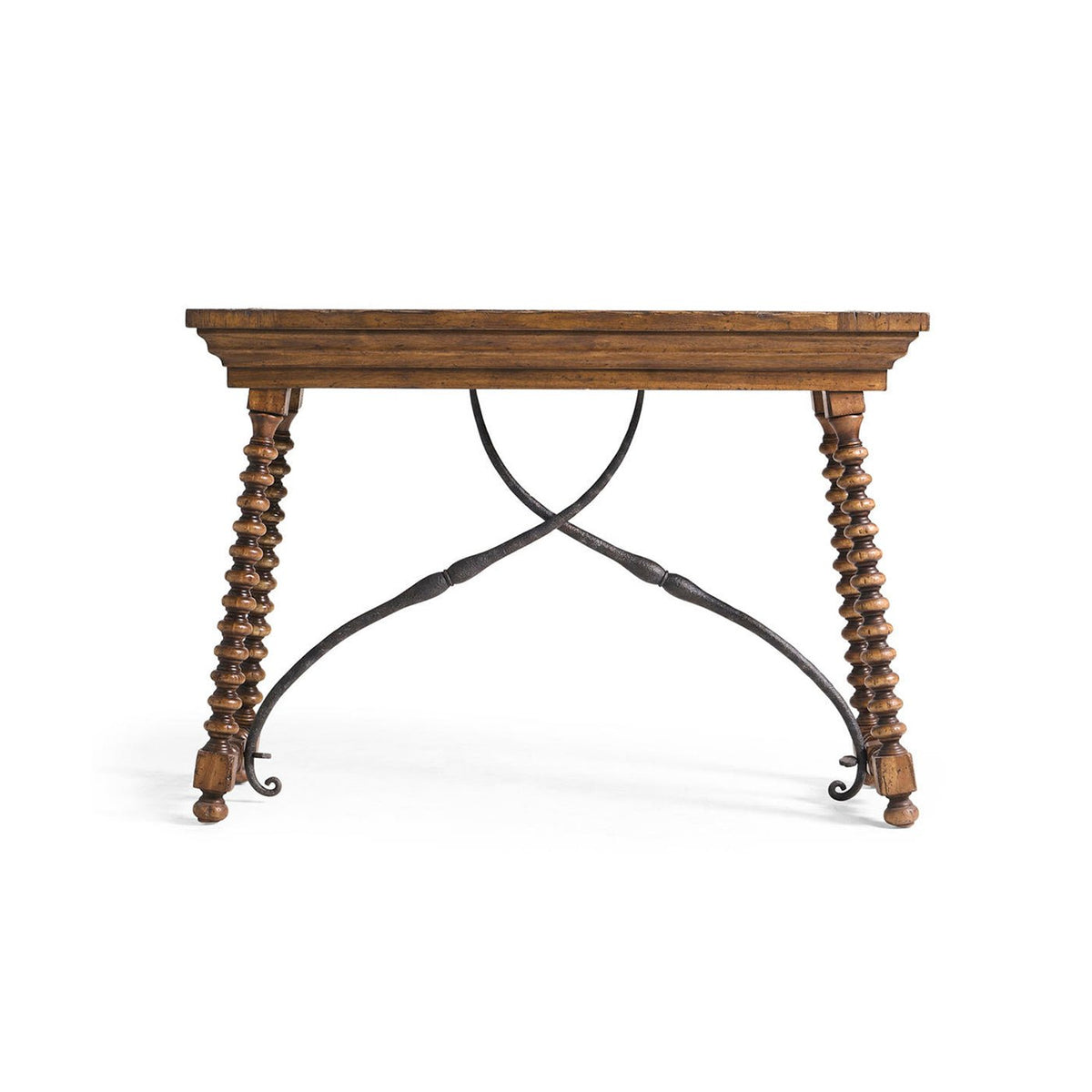 Rustic Farmhouse Spool - Leg Console Table - English Georgian America