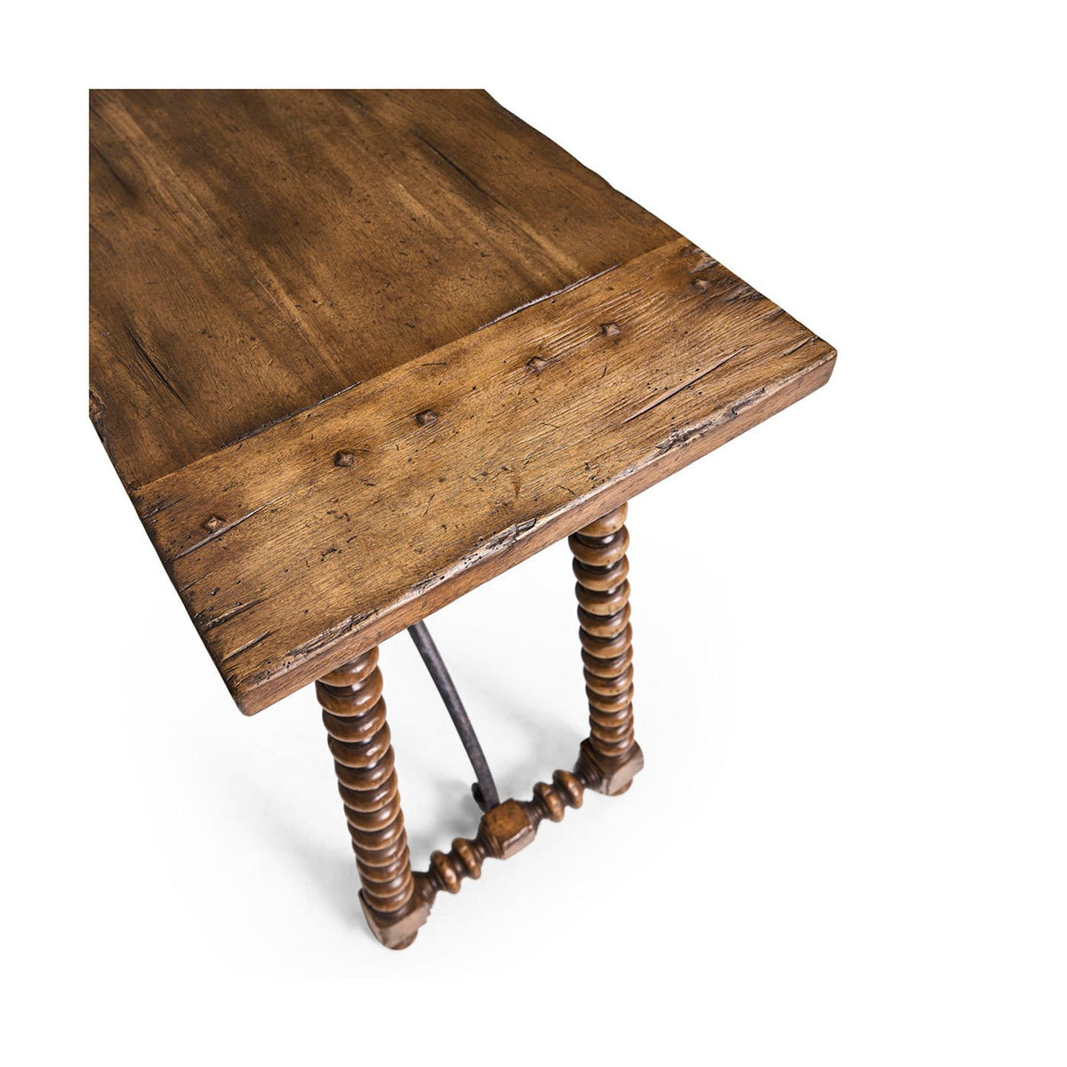 Rustic Farmhouse Spool - Leg Console Table - English Georgian America