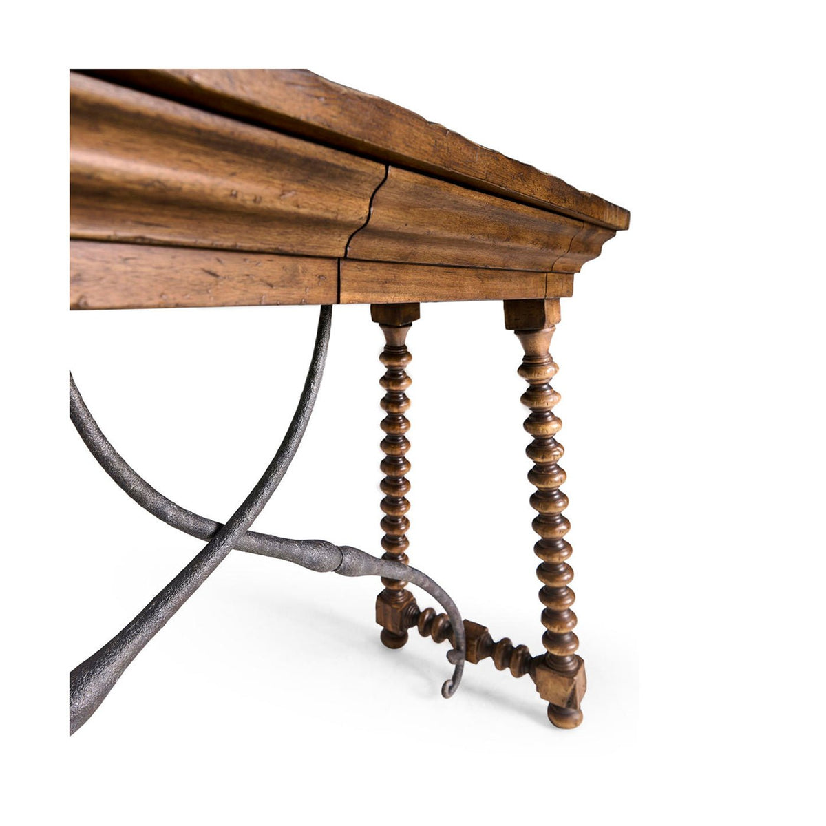 Rustic Farmhouse Spool - Leg Console Table - English Georgian America