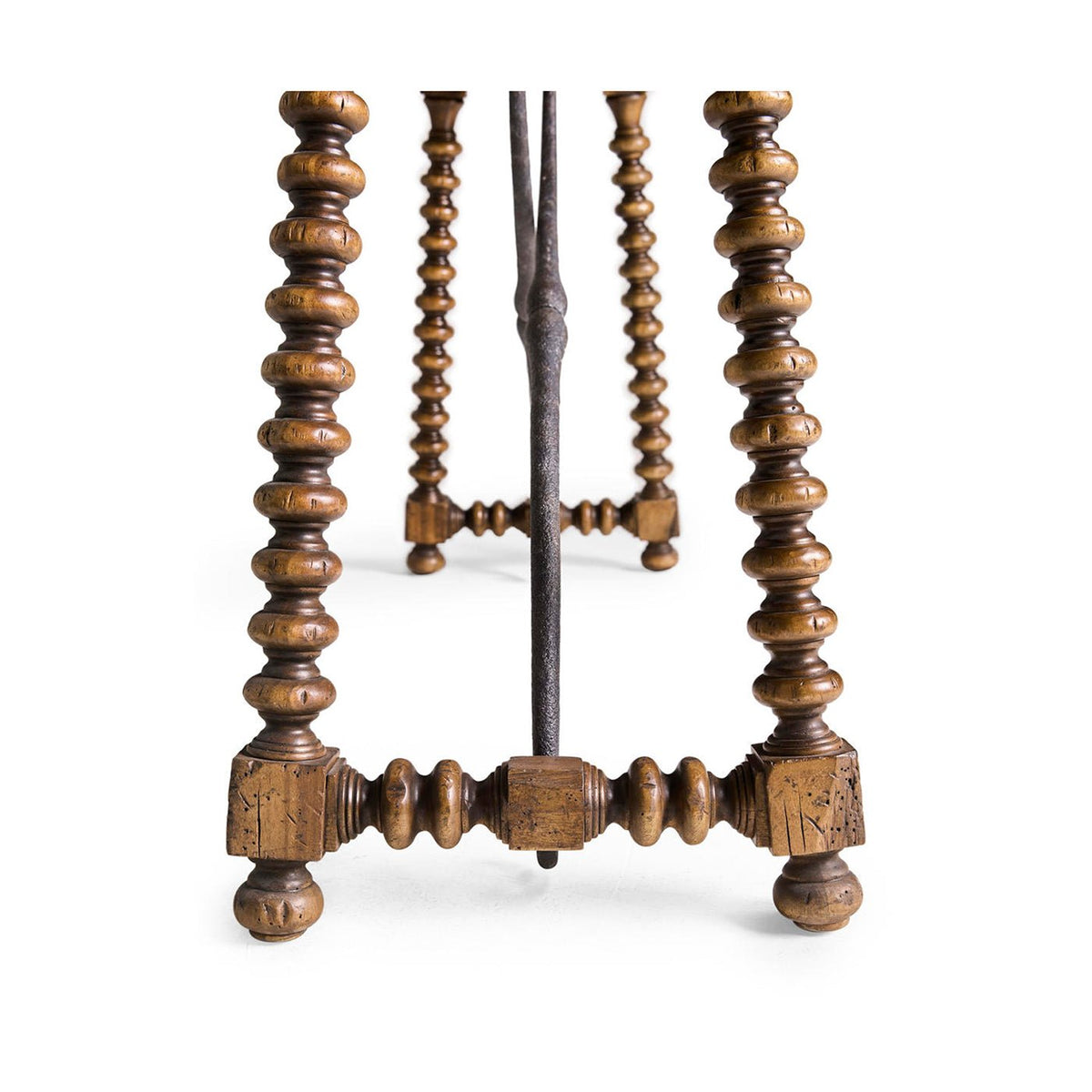 Rustic Farmhouse Spool - Leg Console Table - English Georgian America