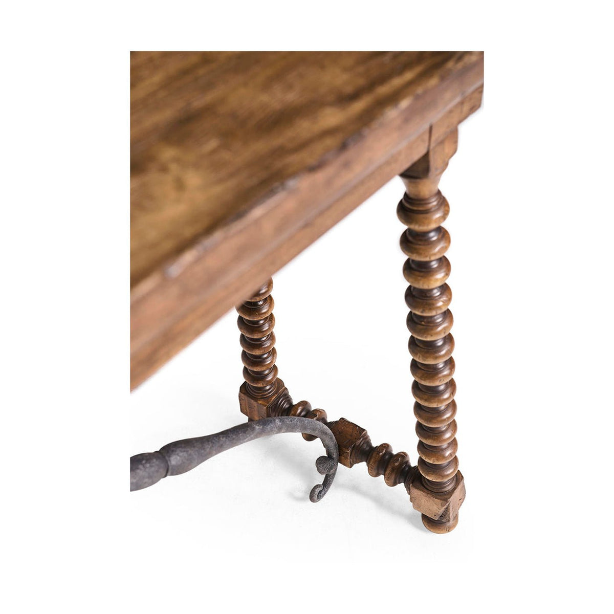 Rustic Farmhouse Spool - Leg Console Table - English Georgian America