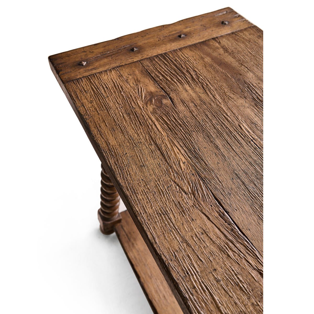 Rustic Farmhouse Spool - Leg End Table - English Georgian America