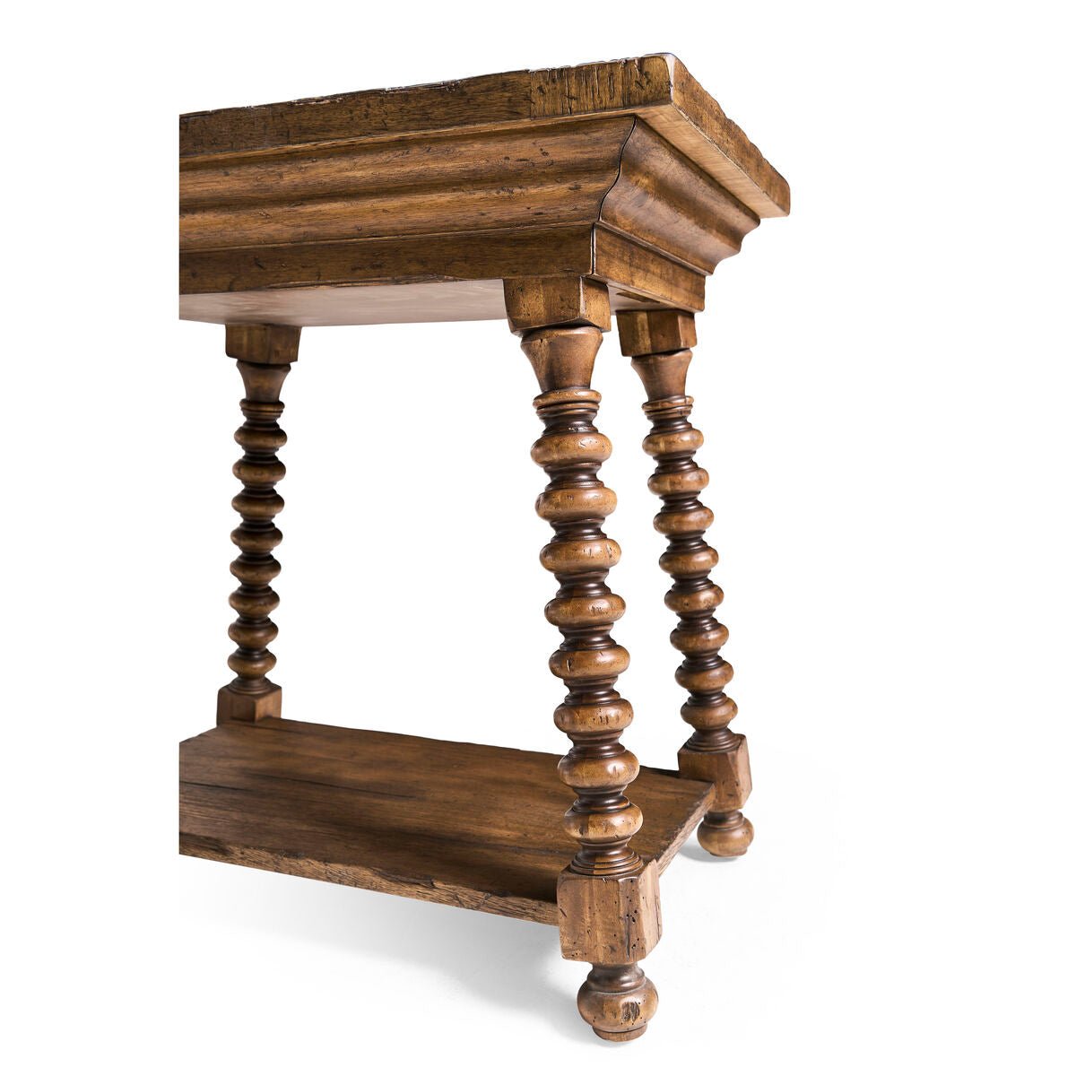 Rustic Farmhouse Spool - Leg End Table - English Georgian America