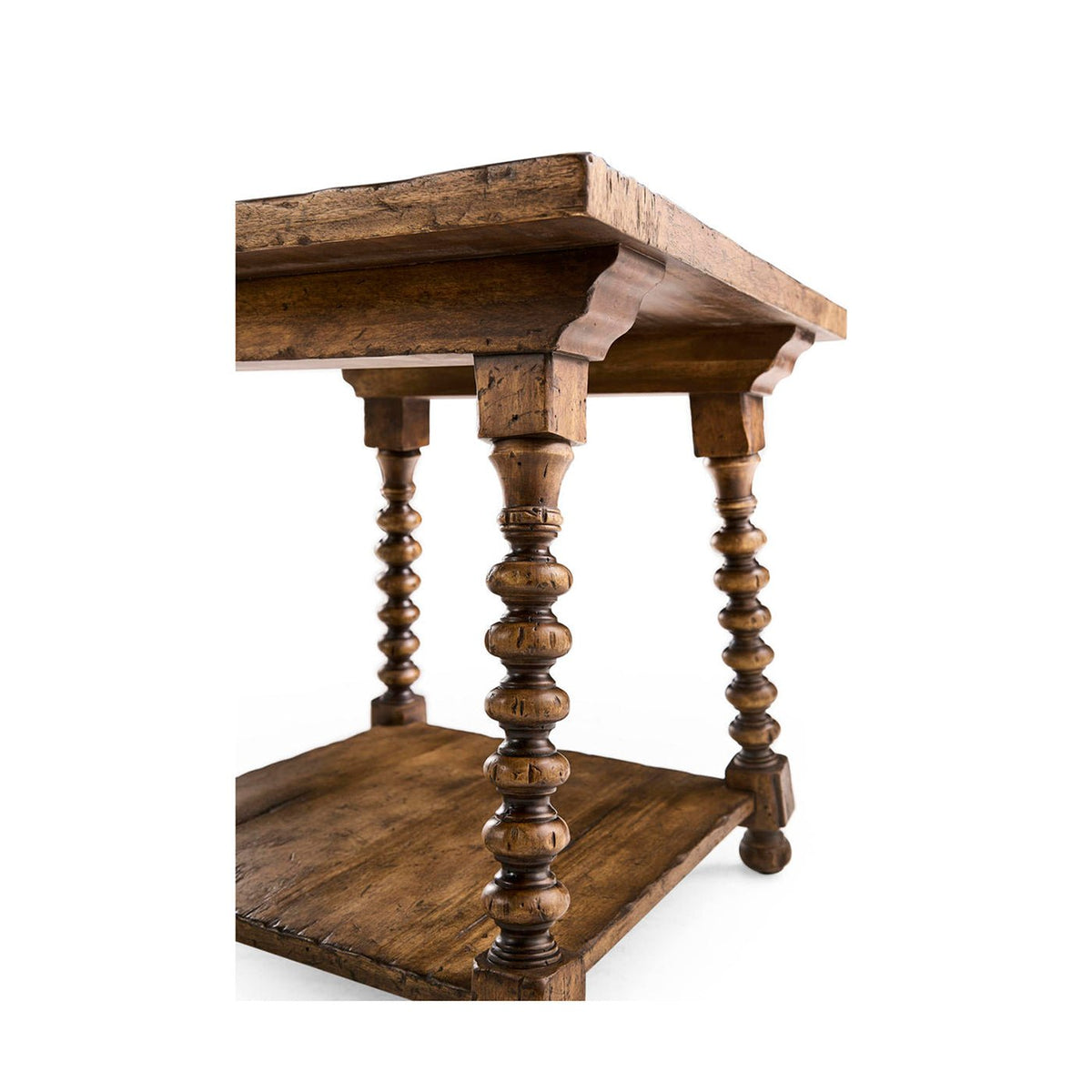 Rustic Farmhouse Spool - Leg Side Table - English Georgian America