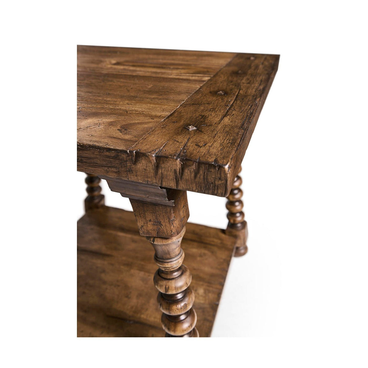 Rustic Farmhouse Spool - Leg Side Table - English Georgian America