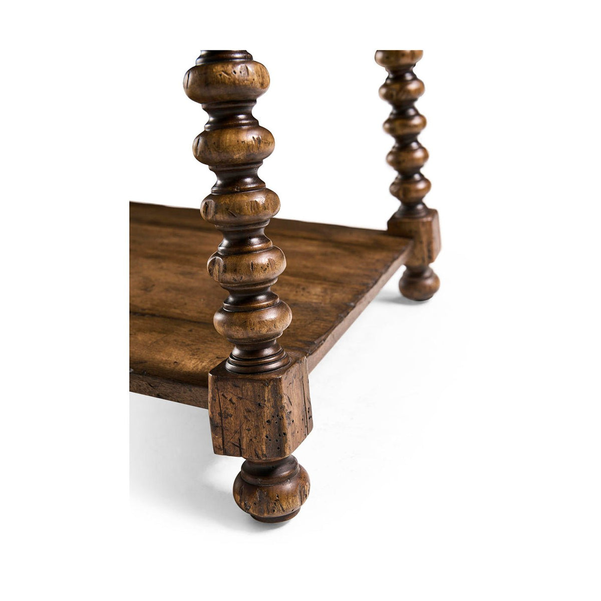 Rustic Farmhouse Spool - Leg Side Table - English Georgian America