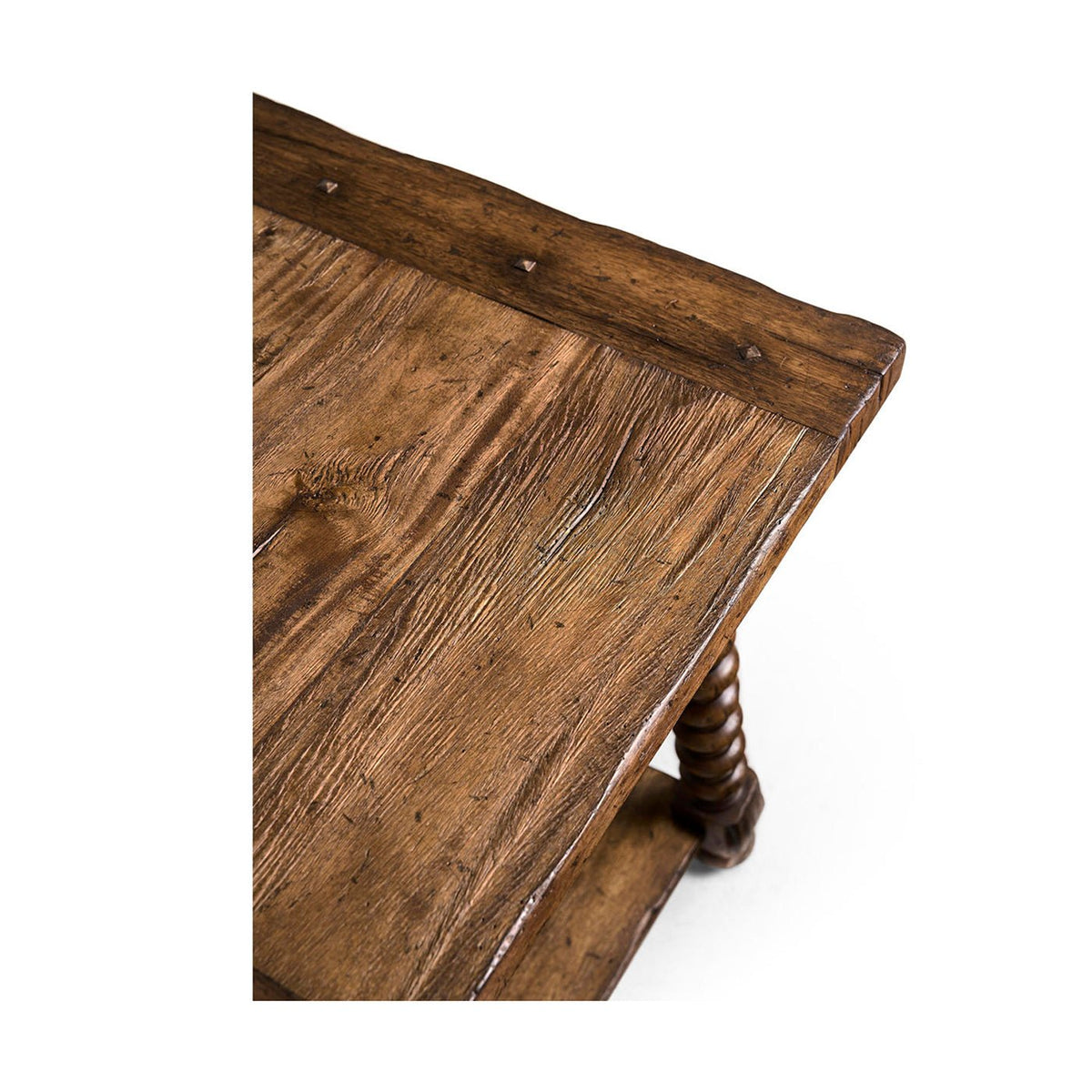 Rustic Farmhouse Spool - Leg Side Table - English Georgian America