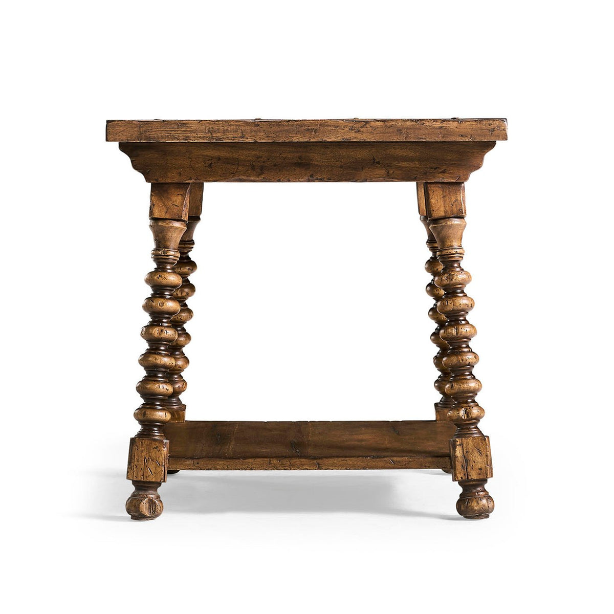 Rustic Farmhouse Spool - Leg Side Table - English Georgian America