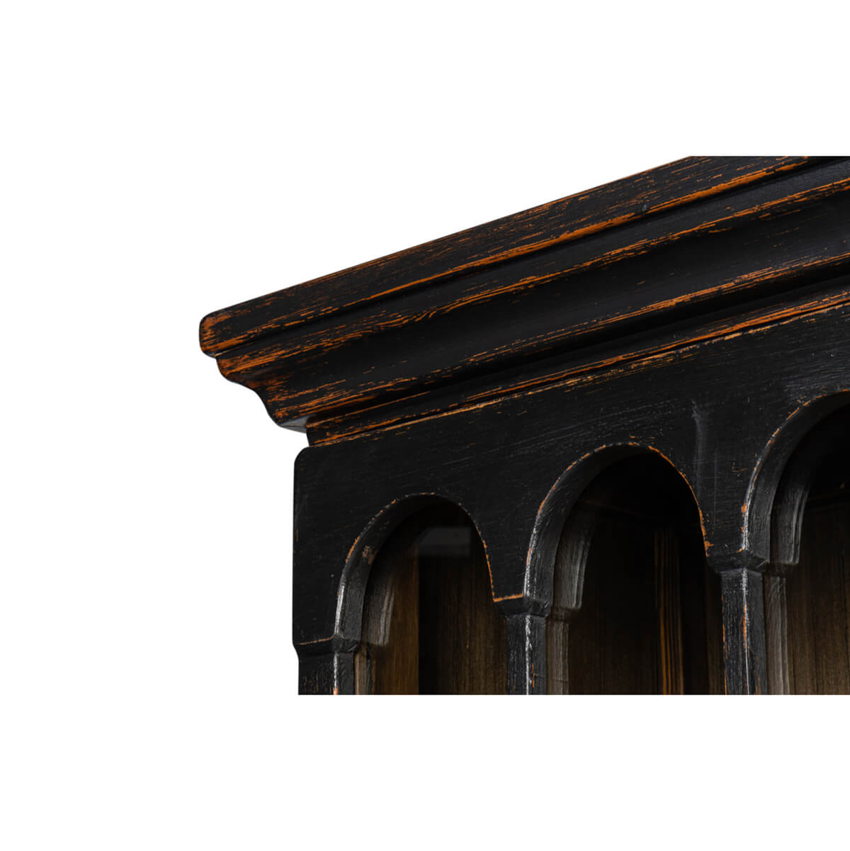 Rustic Farmhouse Style Black Bookcase - English Georgian America