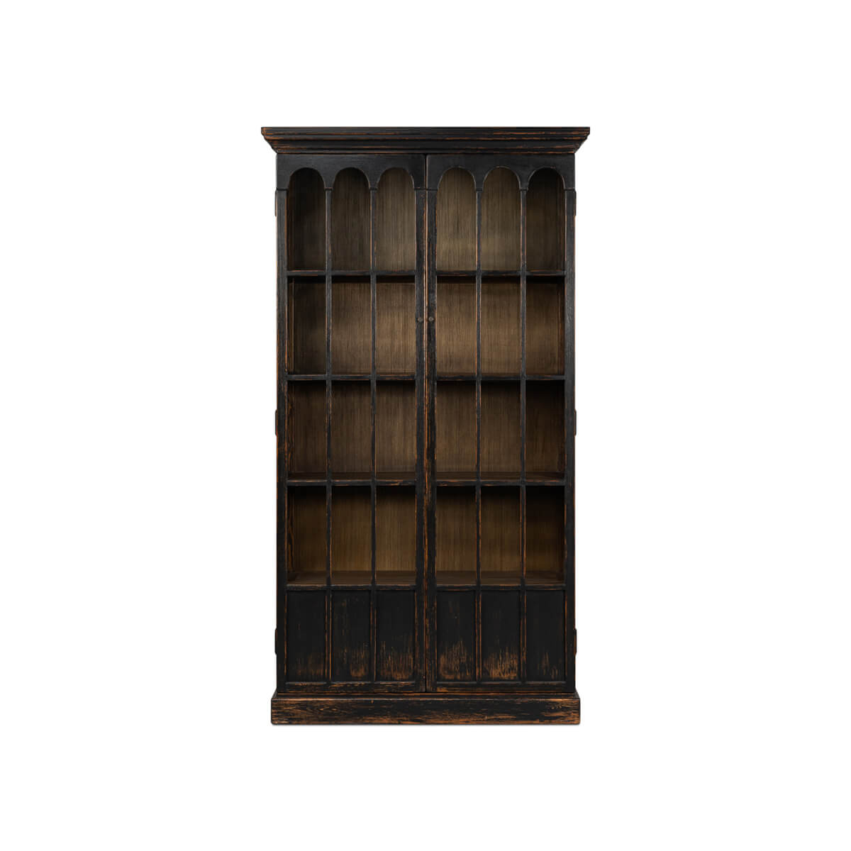Rustic Farmhouse Style Black Bookcase - English Georgian America