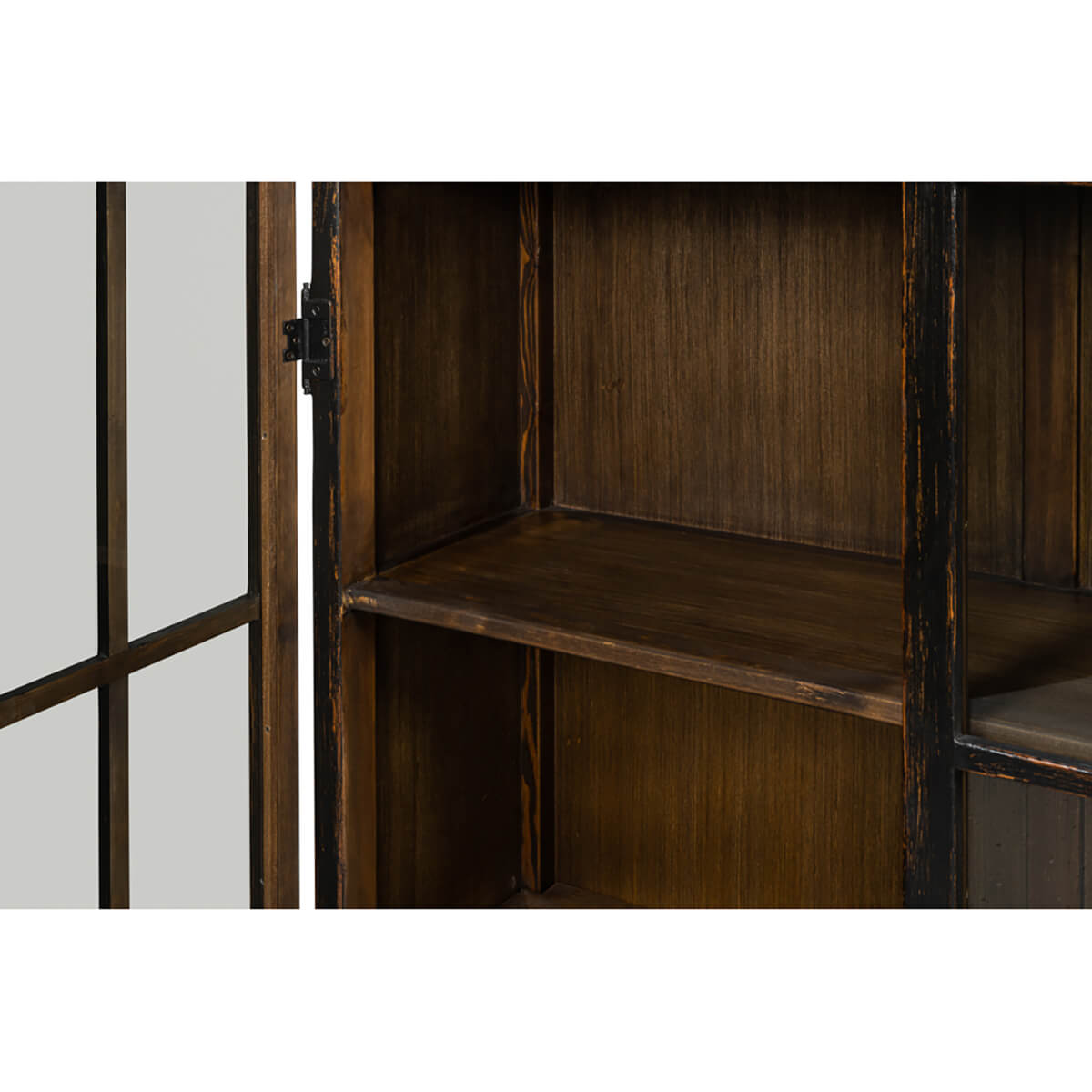 Rustic Farmhouse Style Black Bookcase - English Georgian America