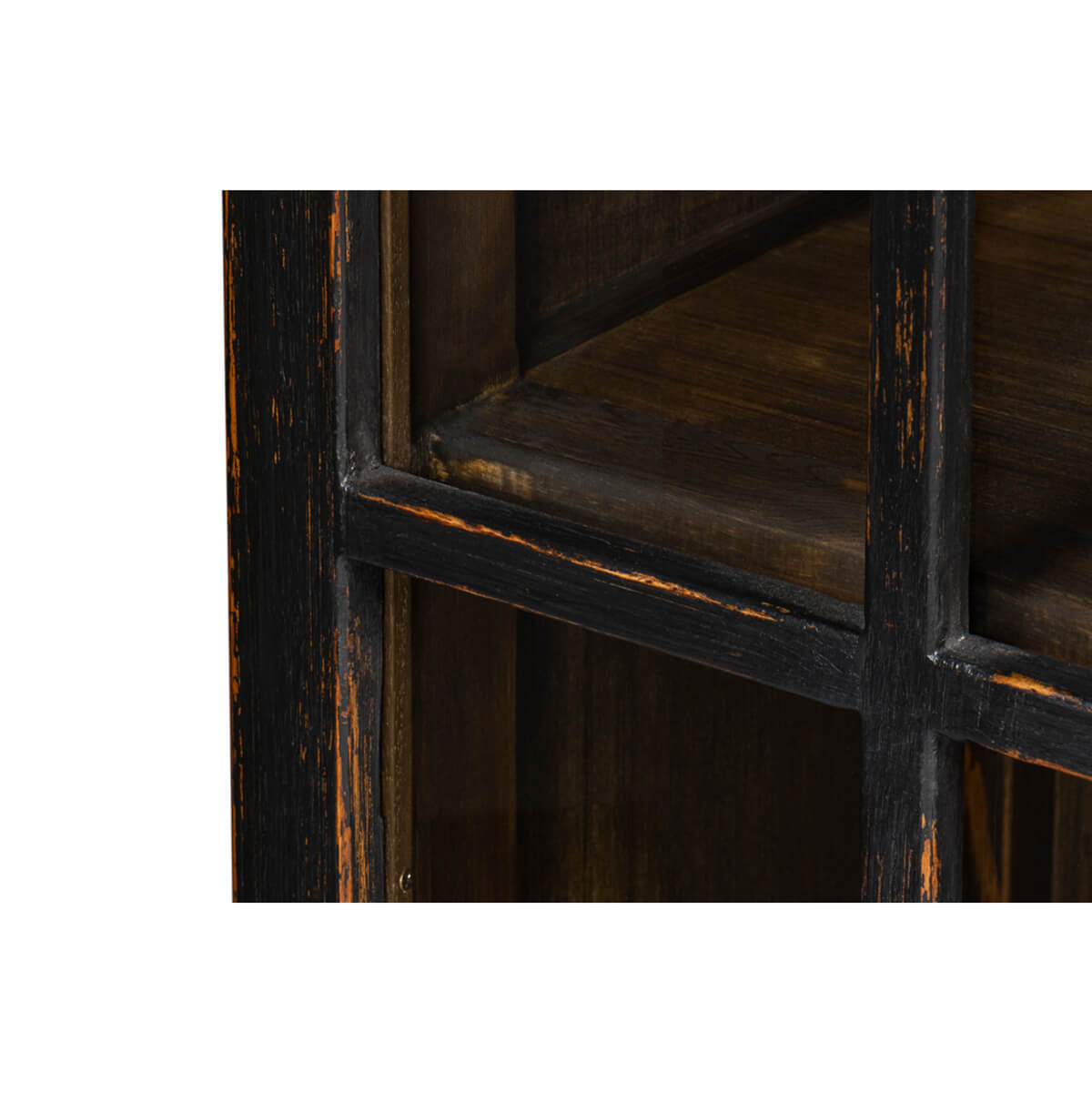 Rustic Farmhouse Style Black Bookcase - English Georgian America