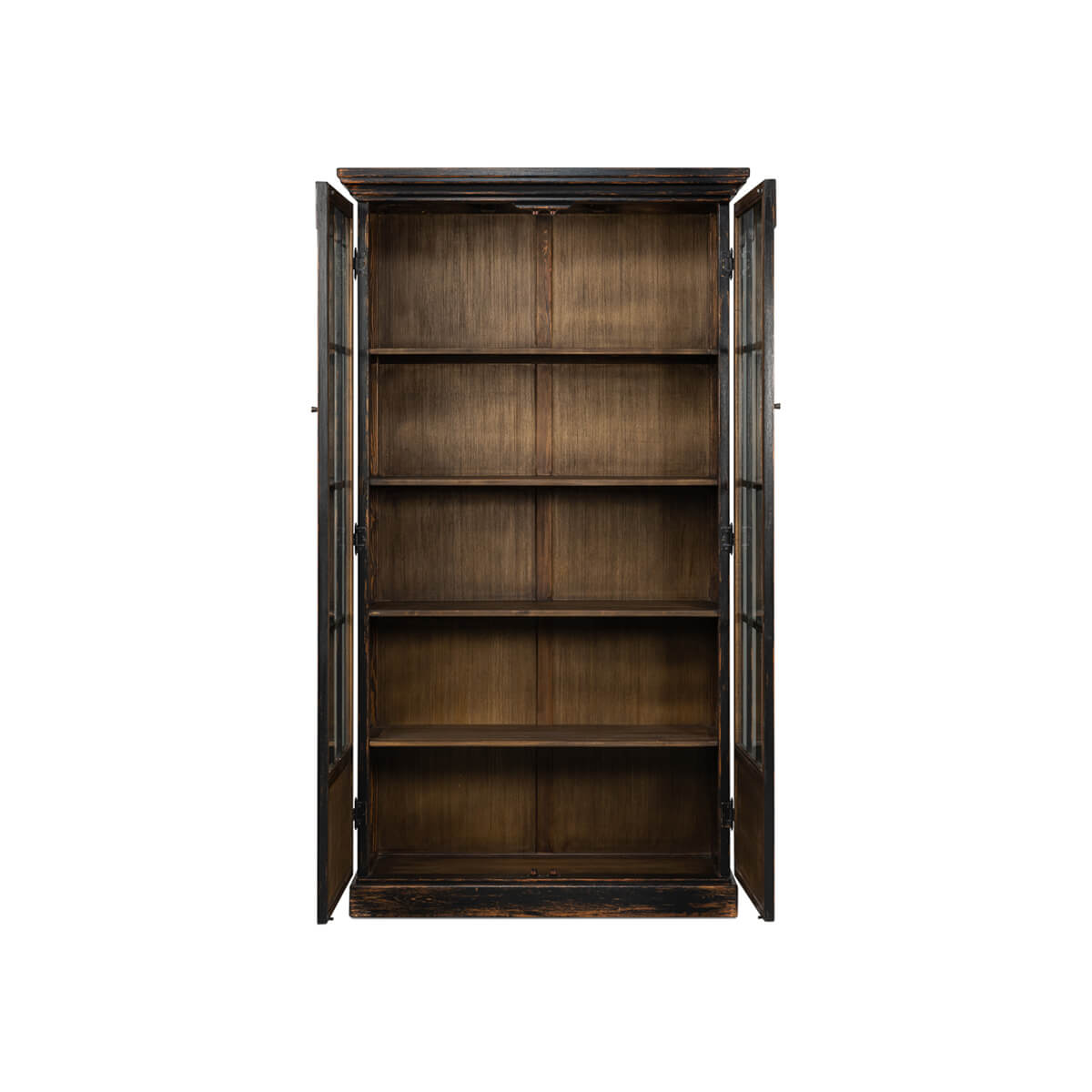 Rustic Farmhouse Style Black Bookcase - English Georgian America