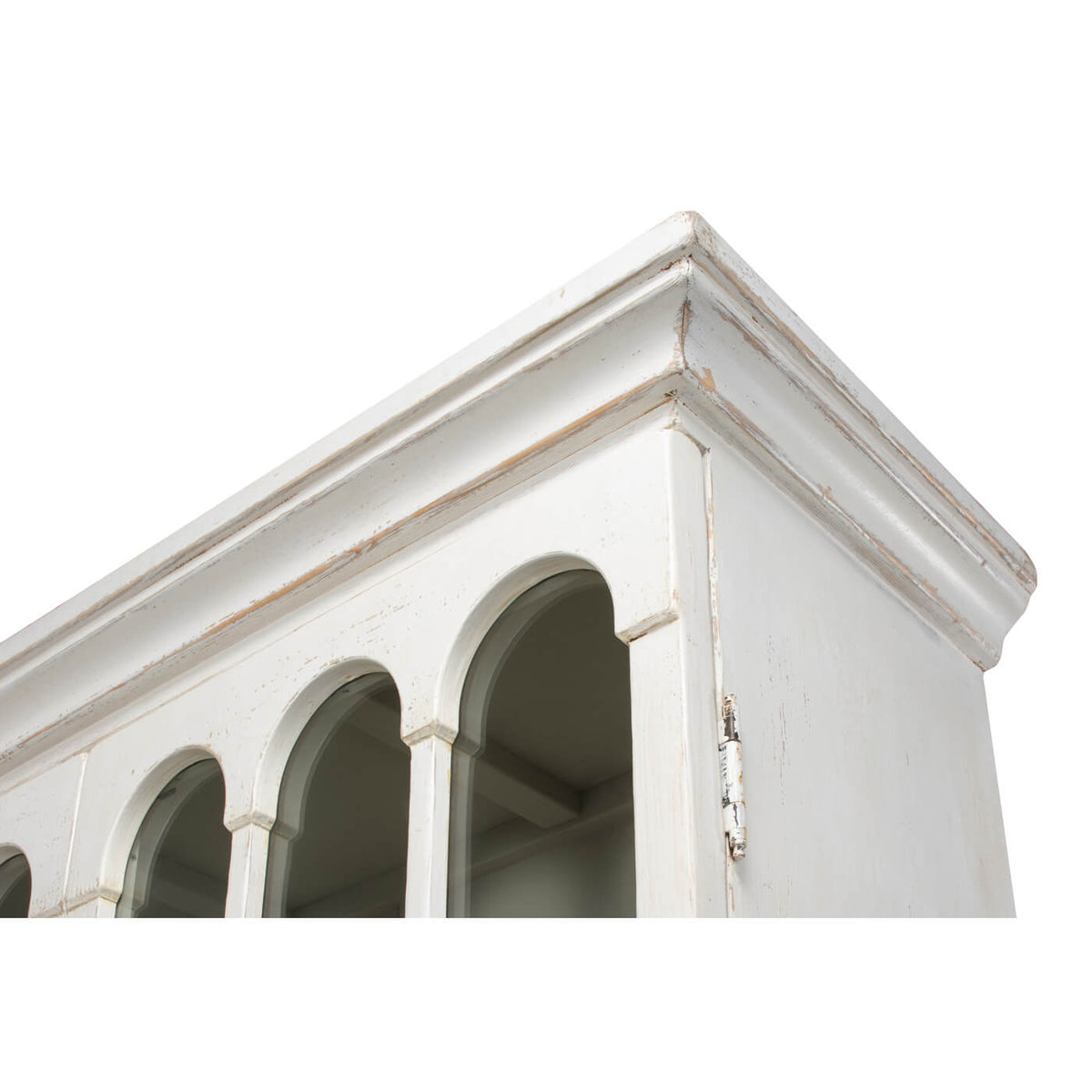 Rustic Farmhouse Style Whitewashed Bookcase - English Georgian America