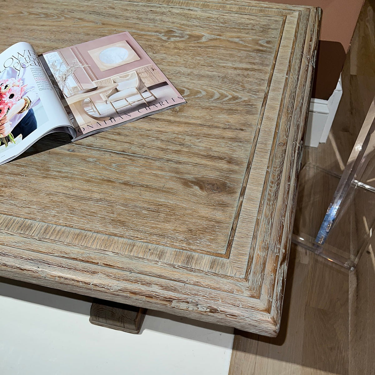 Rustic Farmhouse Trestle Coffee Table - English Georgian America