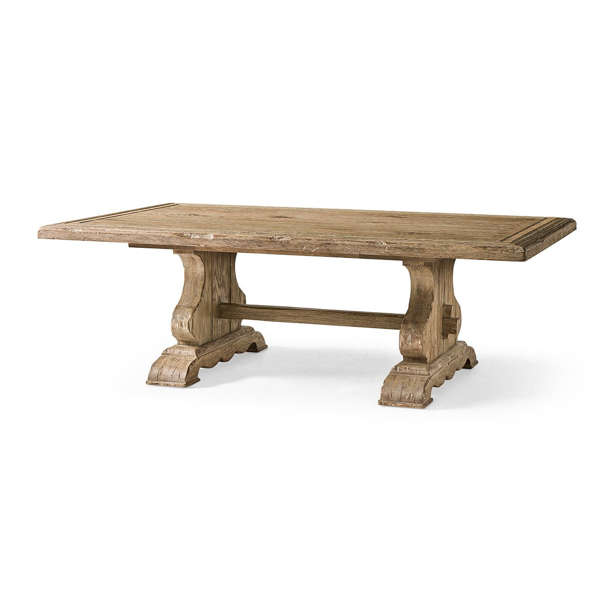 Rustic Farmhouse Trestle Coffee Table - English Georgian America