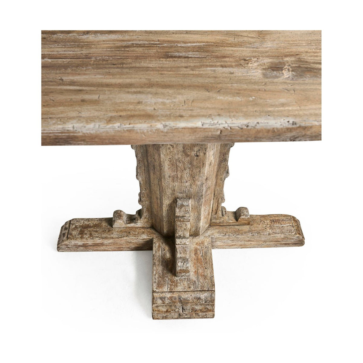 Rustic Farmhouse Trestle Wood Console Table - English Georgian America