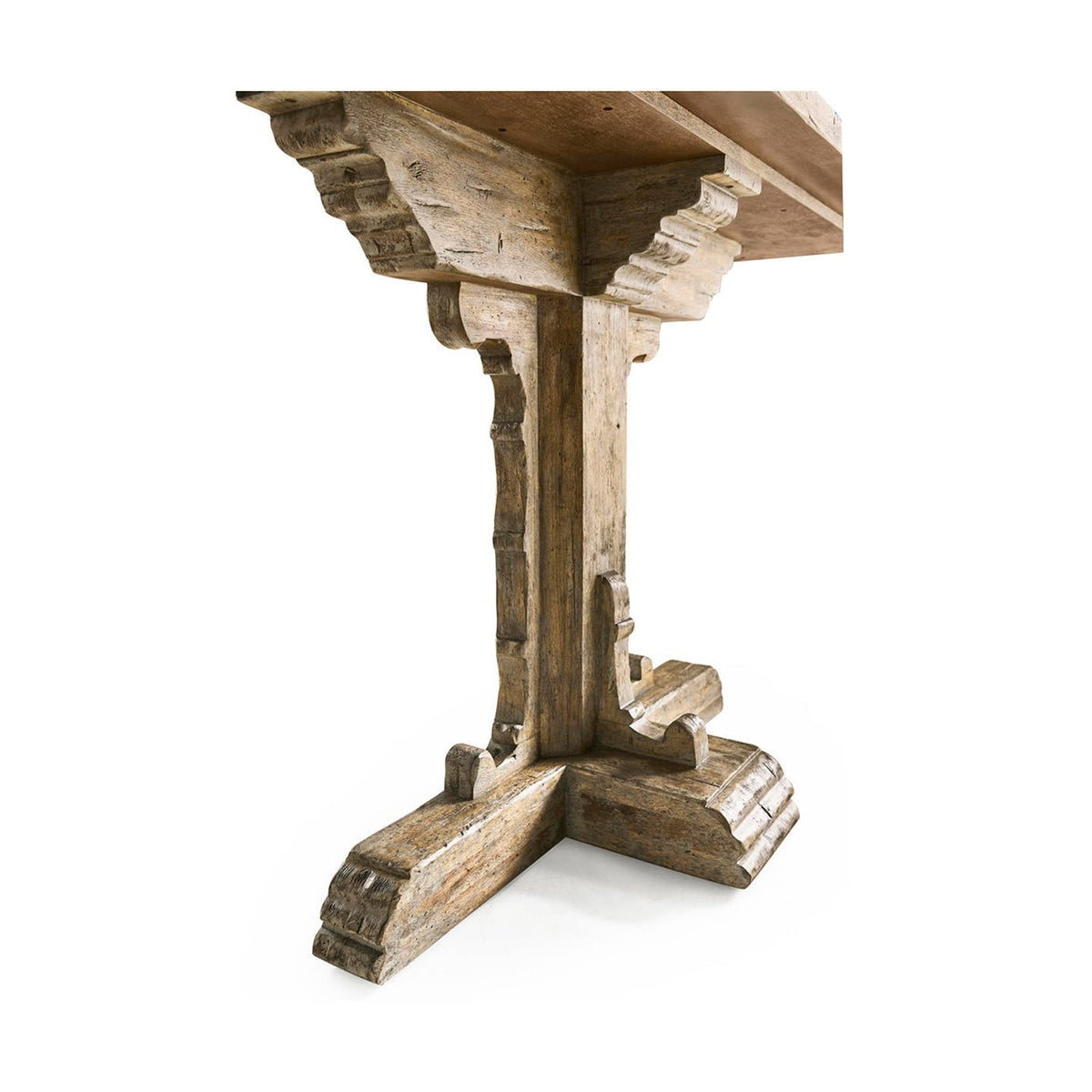 Rustic Farmhouse Trestle Wood Console Table - English Georgian America