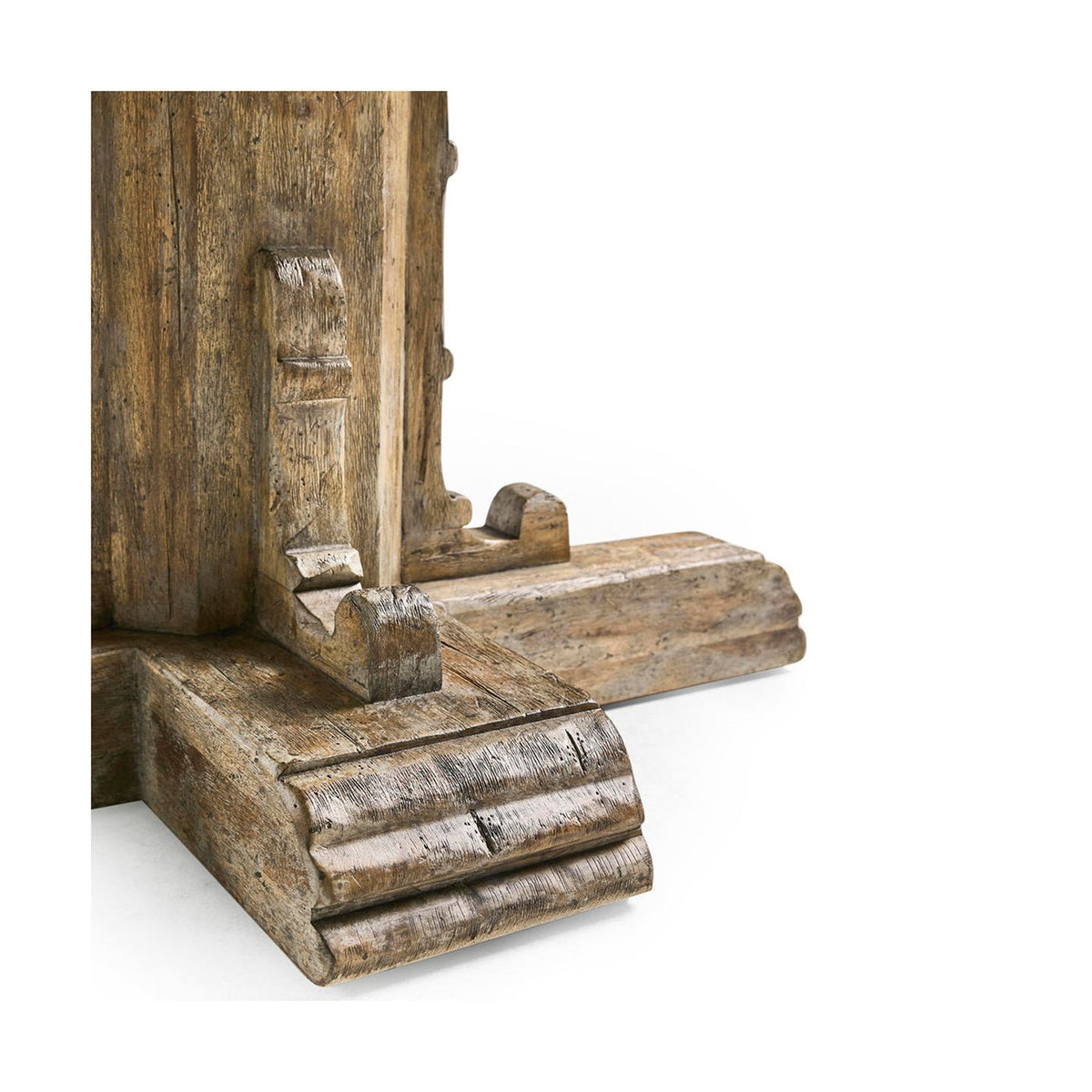 Rustic Farmhouse Trestle Wood Console Table - English Georgian America