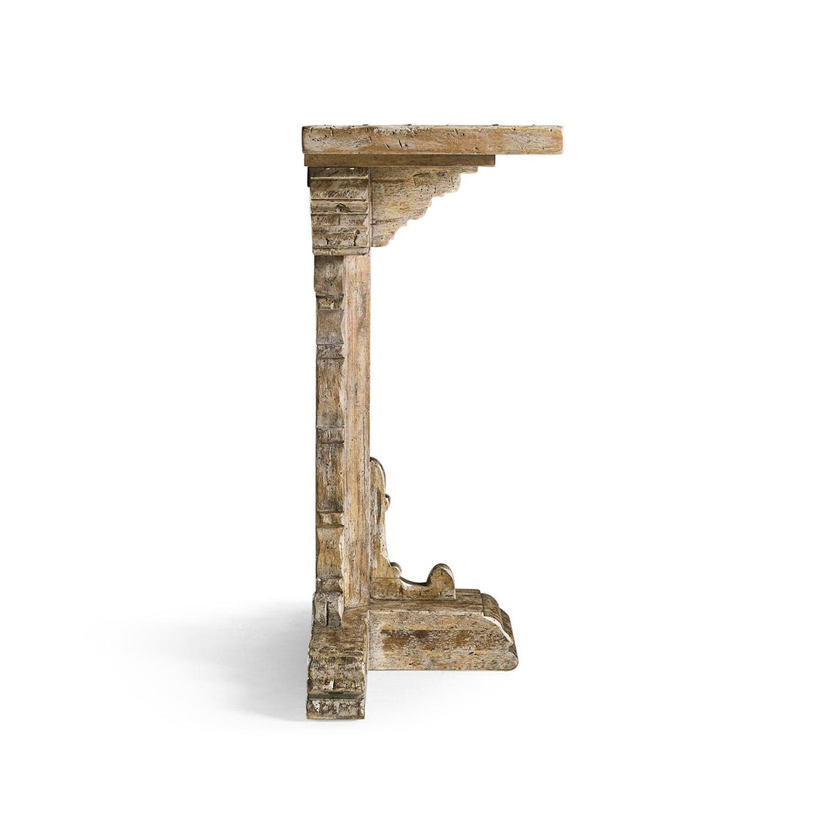 Rustic Farmhouse Trestle Wood Console Table - English Georgian America