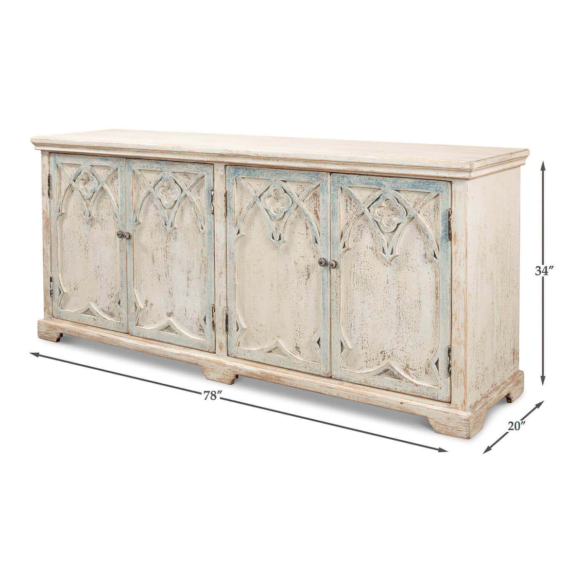 Rustic French Gothic Cabinet - English Georgian America