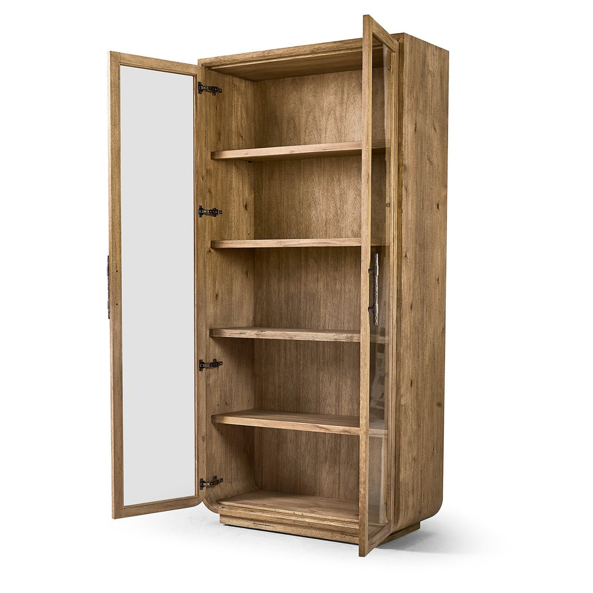 Rustic Glass Door Display Cabinet - English Georgian America