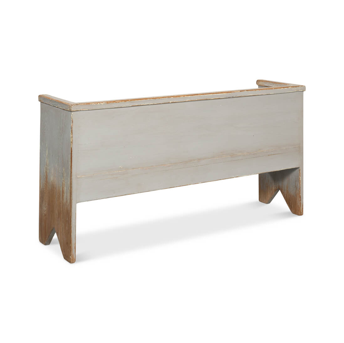 Rustic Gray Painted Bench - English Georgian America