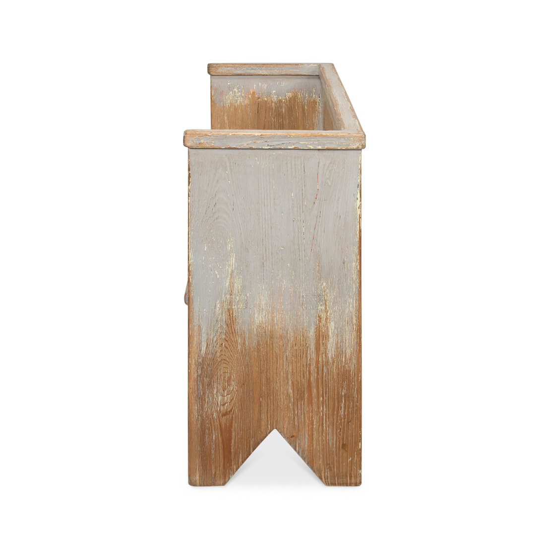 Rustic Gray Painted Bench - English Georgian America